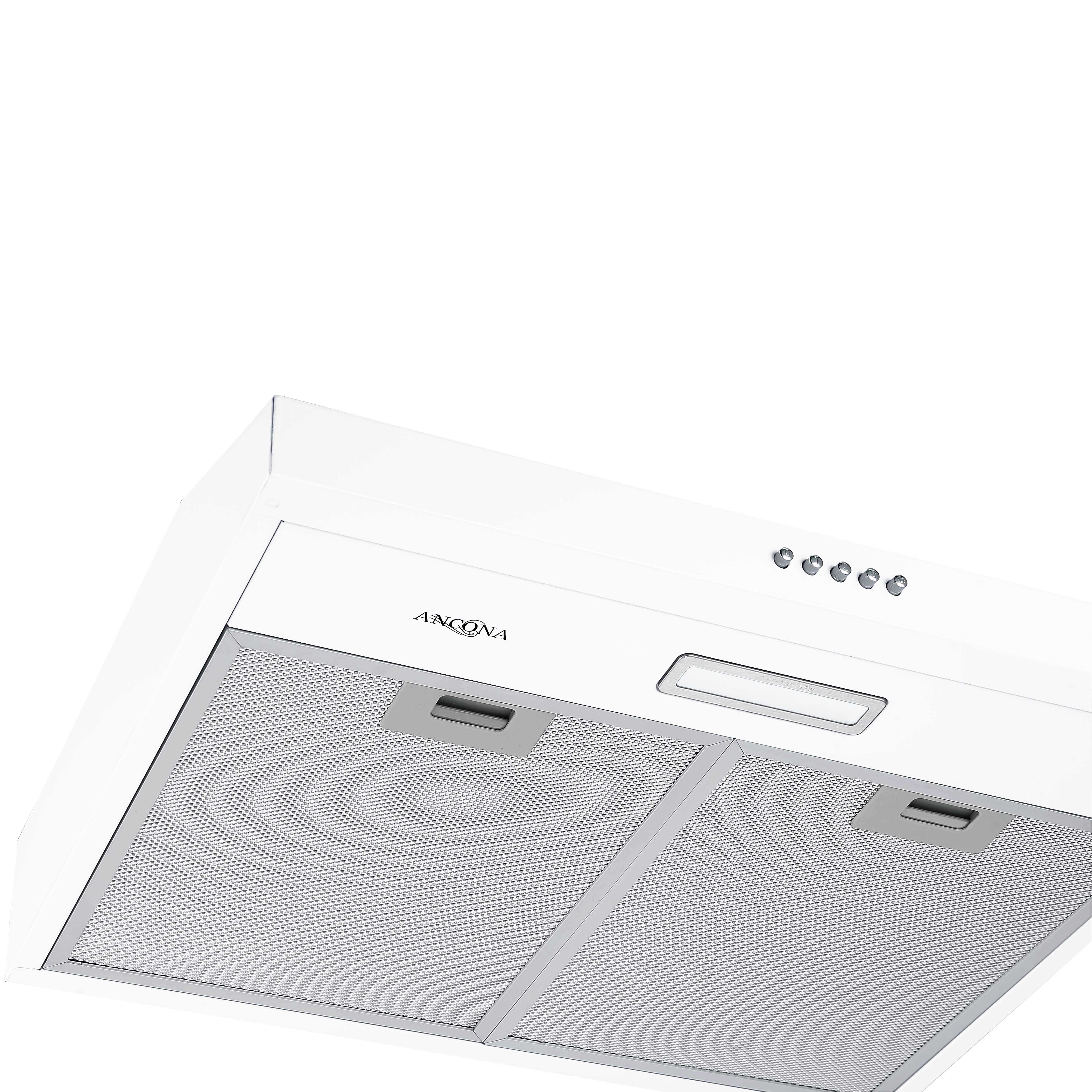 24 Inch Convertible Under Cabinet Range Hood in White - Powerful Kitchen Ventilation for Smoke & Odor Removal - Perfect for Small Kitchens & Apartments