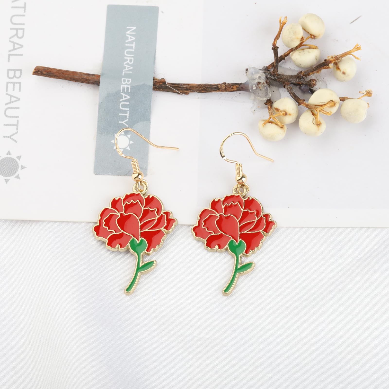 Hadestown Musical Inspired Red Flower Earrings - Unique Gift for Musical Theater Fans & Jewelry Lovers | Perfect for Broadway Shows, Concerts & Themed Parties