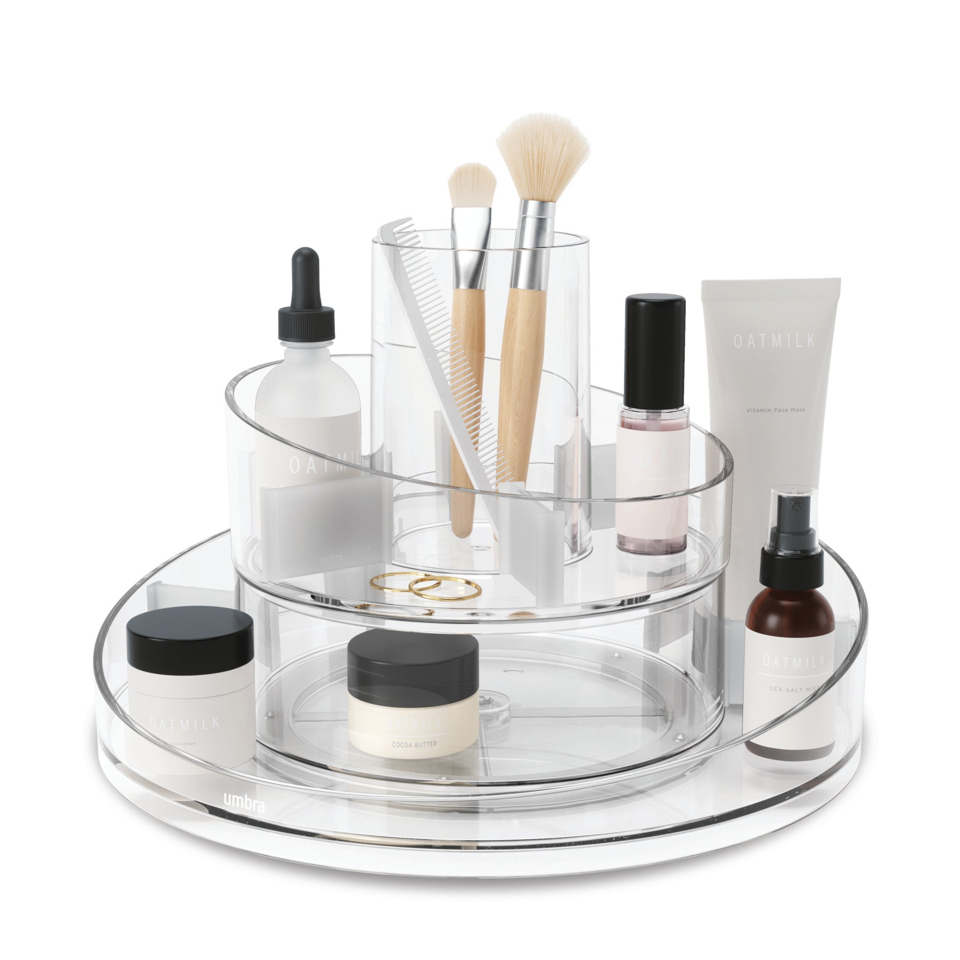 Cascada Cosmetic Organizer - Acrylic Makeup Storage Case with Drawers for Vanity, Bathroom & Travel | Perfect for Lipstick, Brushes & Skincare Products
