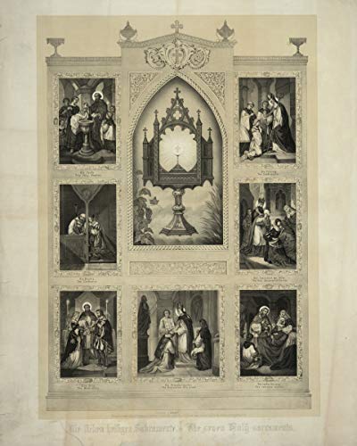 ClassicPix 12x15 Inch Religious Photo Print - The Seven Holy Sacraments Wall Art for Catholic Home Decor & Church Display