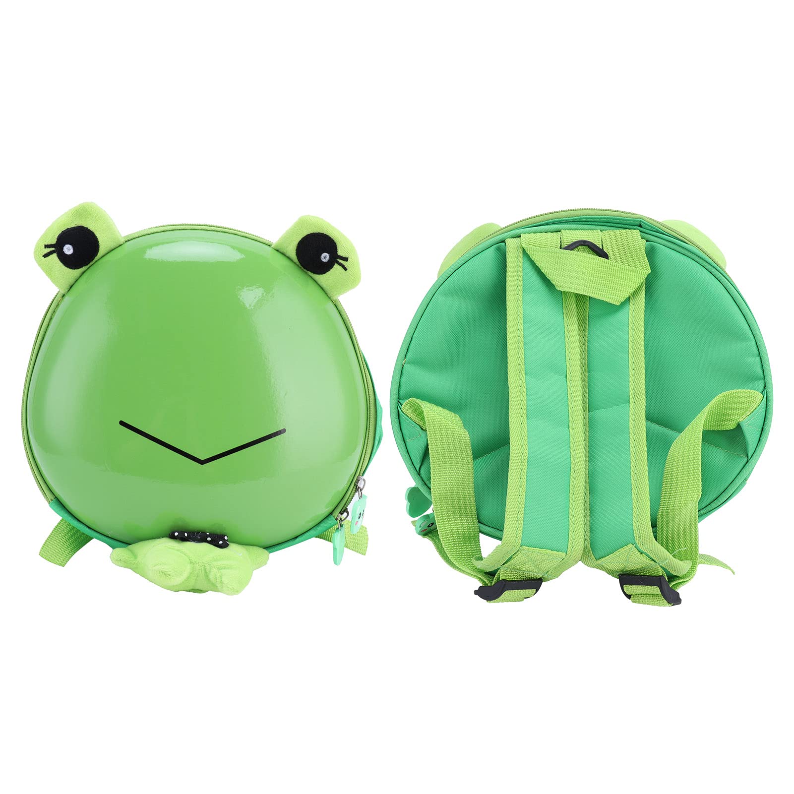 Hard Shell Kids School Backpack - Lightweight Adjustable Straps for Travel, Daycare & Daily Use (24x22x9cm, Green Frog Design) - Perfect for Boys & Girls