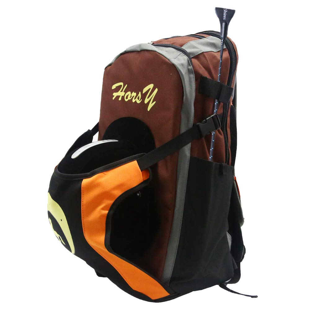 UNISTRENGH Professional Equestrian Backpack - Waterproof Horse Riding Boot Bag & Helmet Storage with Hat Compartment for Show Jumping, Dressage & Trail Riding | Perfect for Competitions & Training