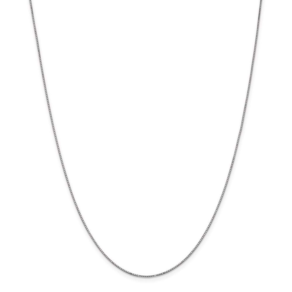 14K White Gold 0.90mm Box Chain Necklace for Women - Dainty & Elegant Jewelry Gift for Birthday, Anniversary & Special Occasions
