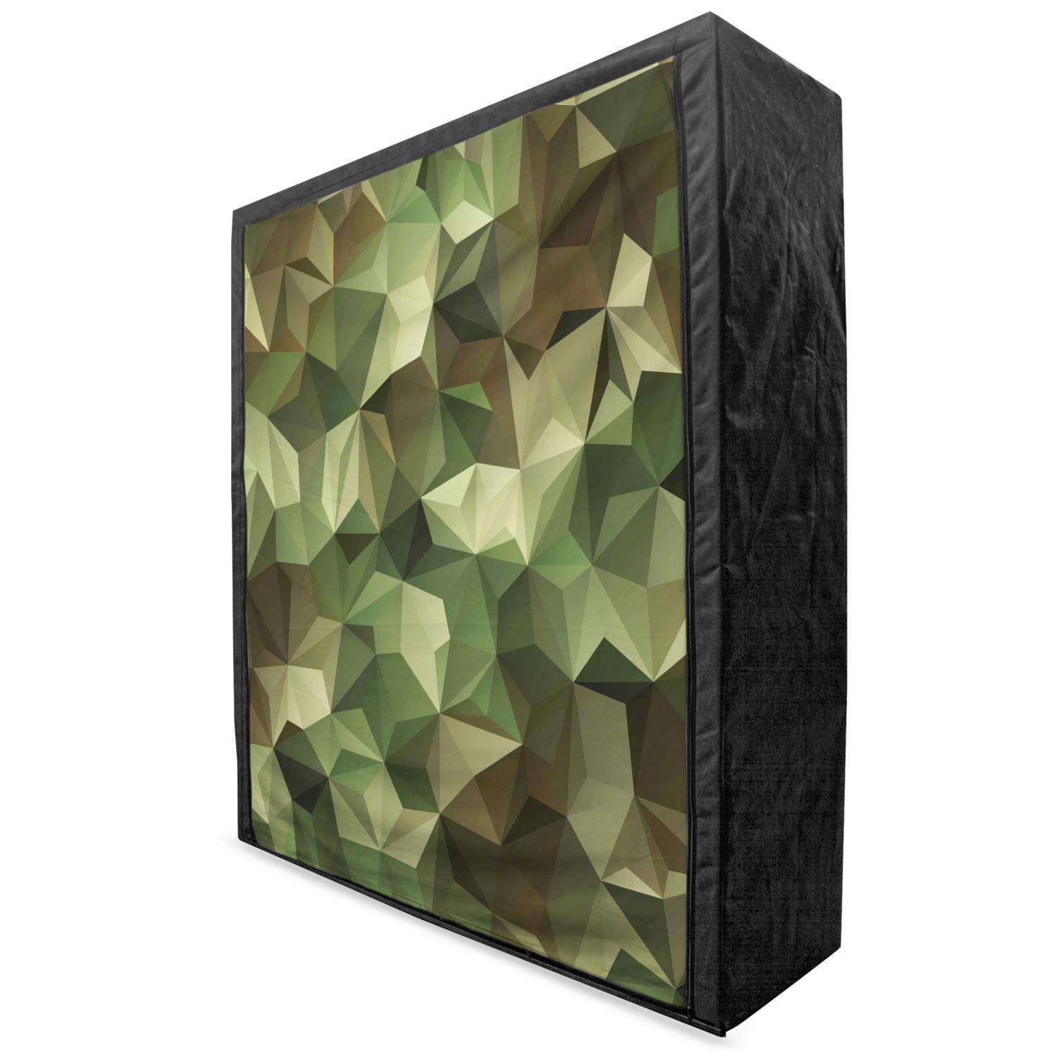 Ambesonne Sage Portable Fabric Wardrobe with Geometric Fractal Triangle Design - 59