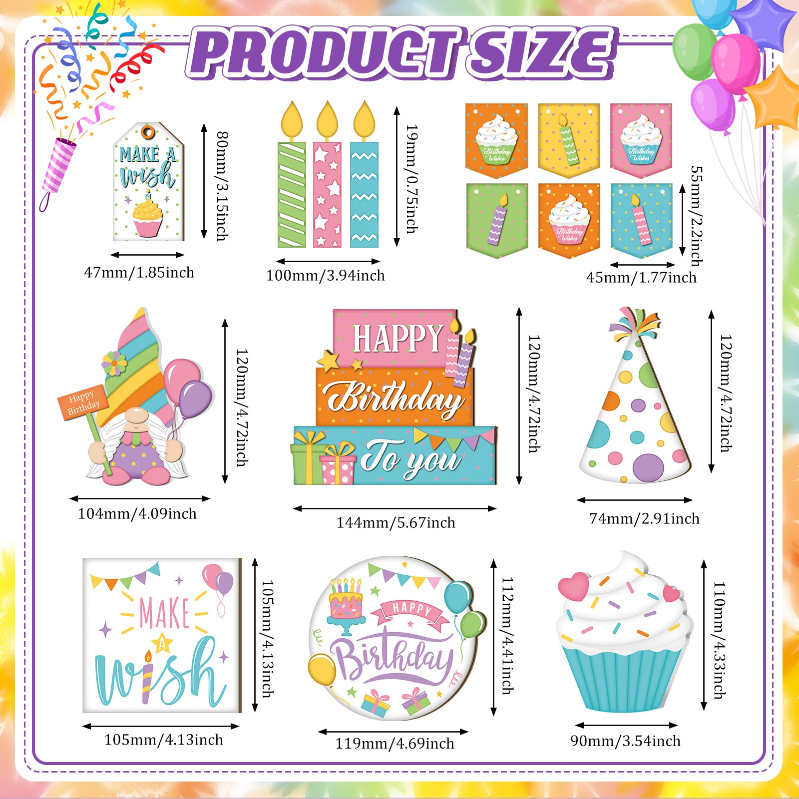 14-Piece Farmhouse Birthday Tiered Tray Decor Set - Wooden Happy Birthday Sign, Cupcake Toppers & Party Table Decorations - Perfect for Birthday Parties, Baby Showers & Home Decor
