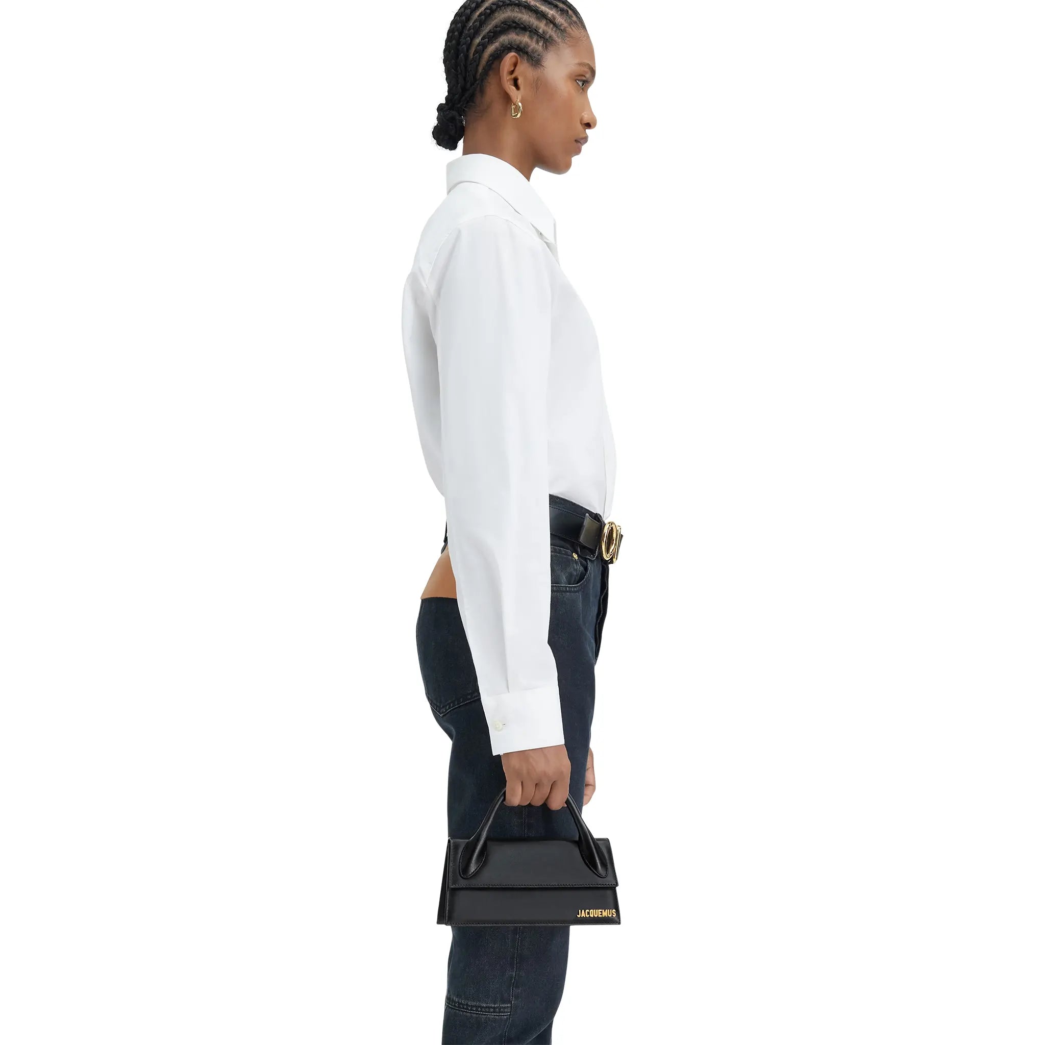 Jacquemus Le Chiquito Long Leather Black Handbag for Women - Elegant Designer Shoulder Bag - Perfect for Evening Parties, Date Nights & Special Occasions