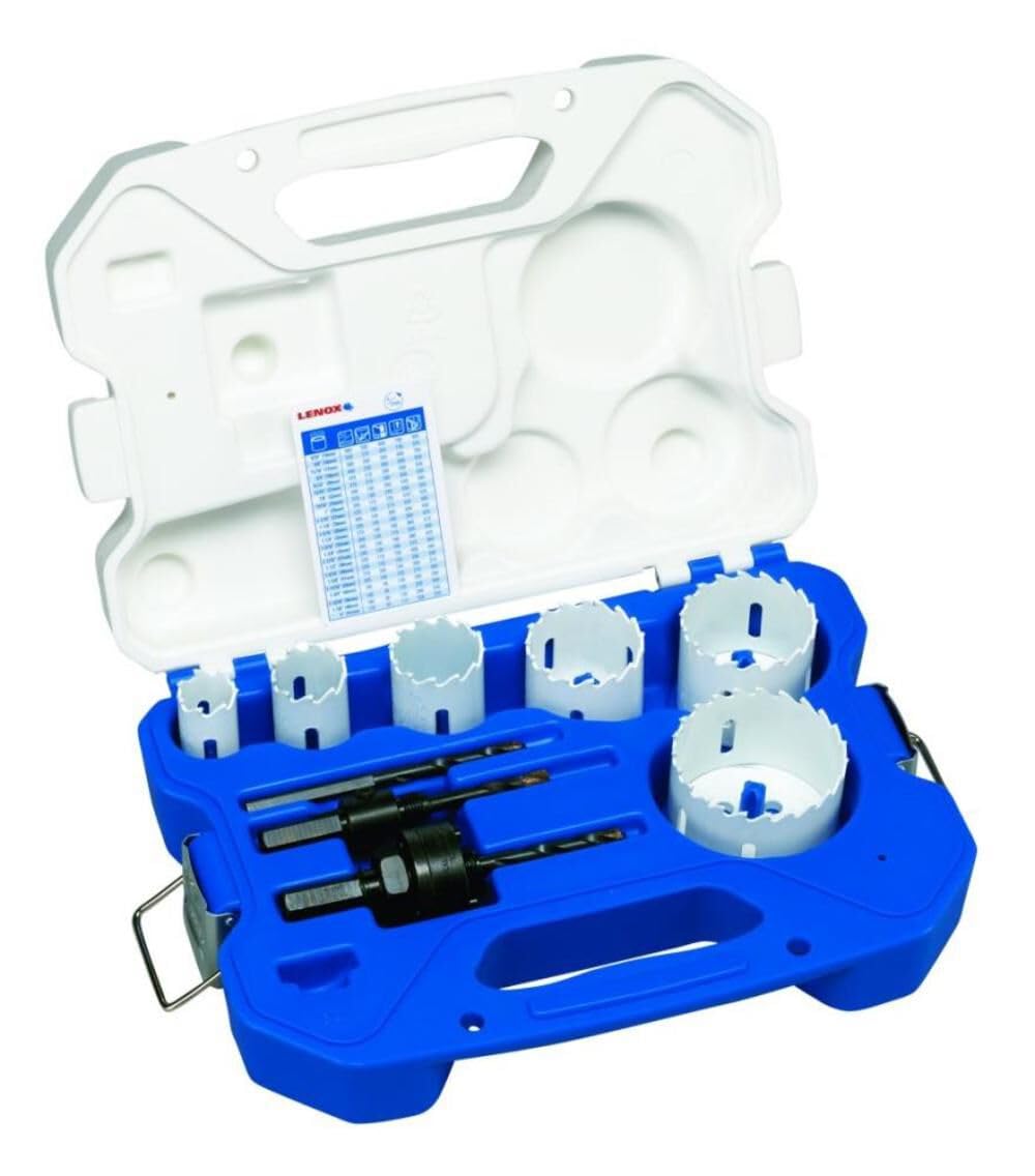 LENOX 8-Piece Carbide-Tipped Hole Saw Set for Electricians (30295-600CTL) - Perfect for Metal, Wood & Plastic Cutting in Electrical Work & DIY Projects