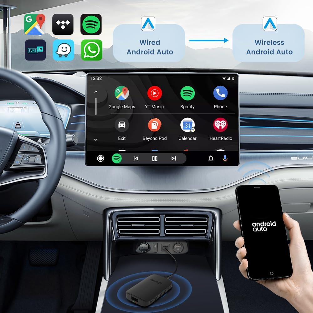 Wireless Android Auto Adapter - Easy Setup & Auto Connect for Cars