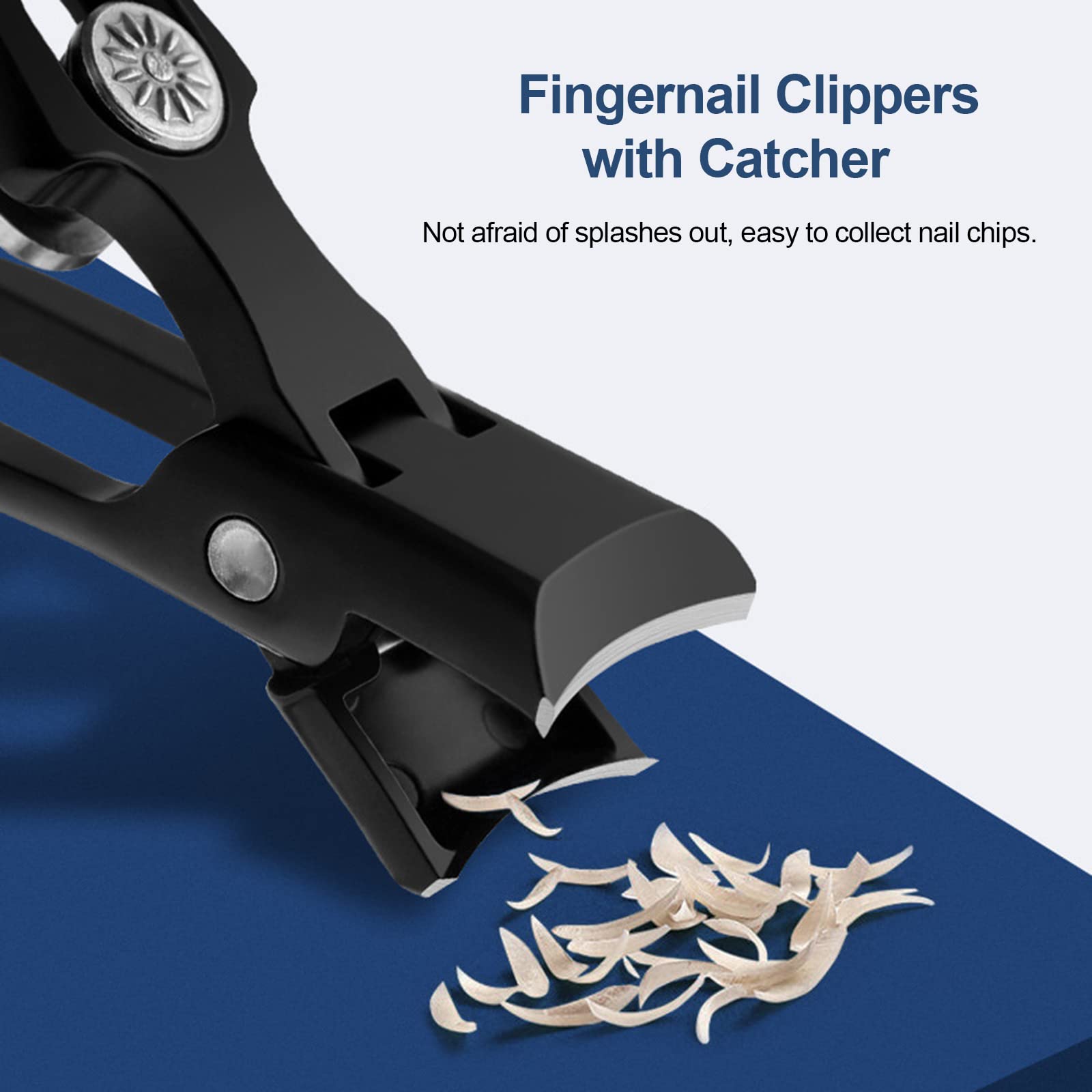 Premium Stainless Steel Nail Clipper for Thick Nails - Wide Jaw Ergonomic Toenail & Fingernail Trimmer with Catcher & Splash-Proof Design - Perfect for Seniors, Diabetics & Home Grooming Kits