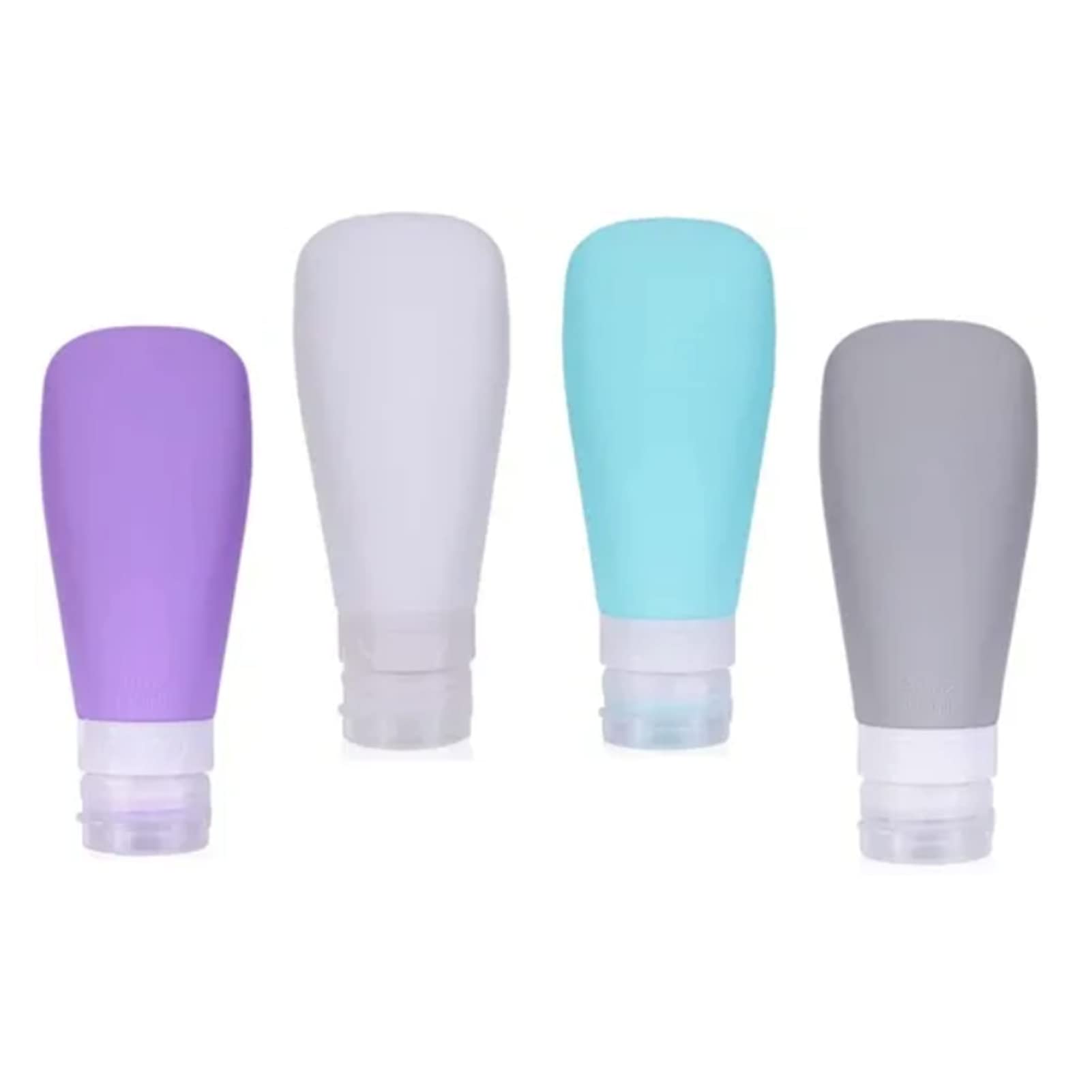 4-Pack Leakproof Silicone Travel Bottles for Shampoo & Lotion - Squeezable Refillable Toiletry Containers for Airplane, Gym, Camping & Vacation Essentials (TSA Approved)