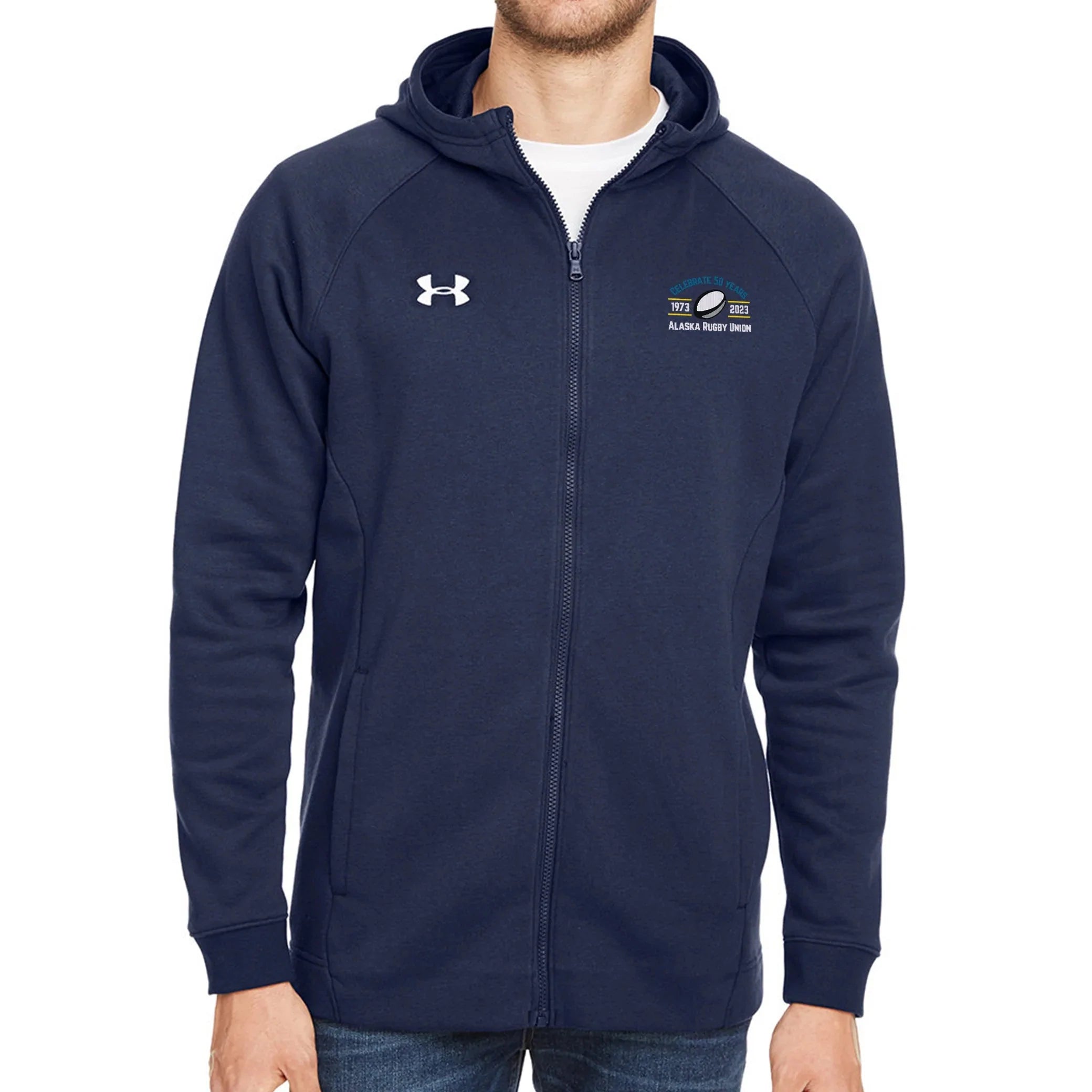 AKRU 50th Anniversary Hustle Zip-Up Hoodie for Men & Women - Comfortable Fleece Pullover for Casual Wear, Gym, and Outdoor Activities