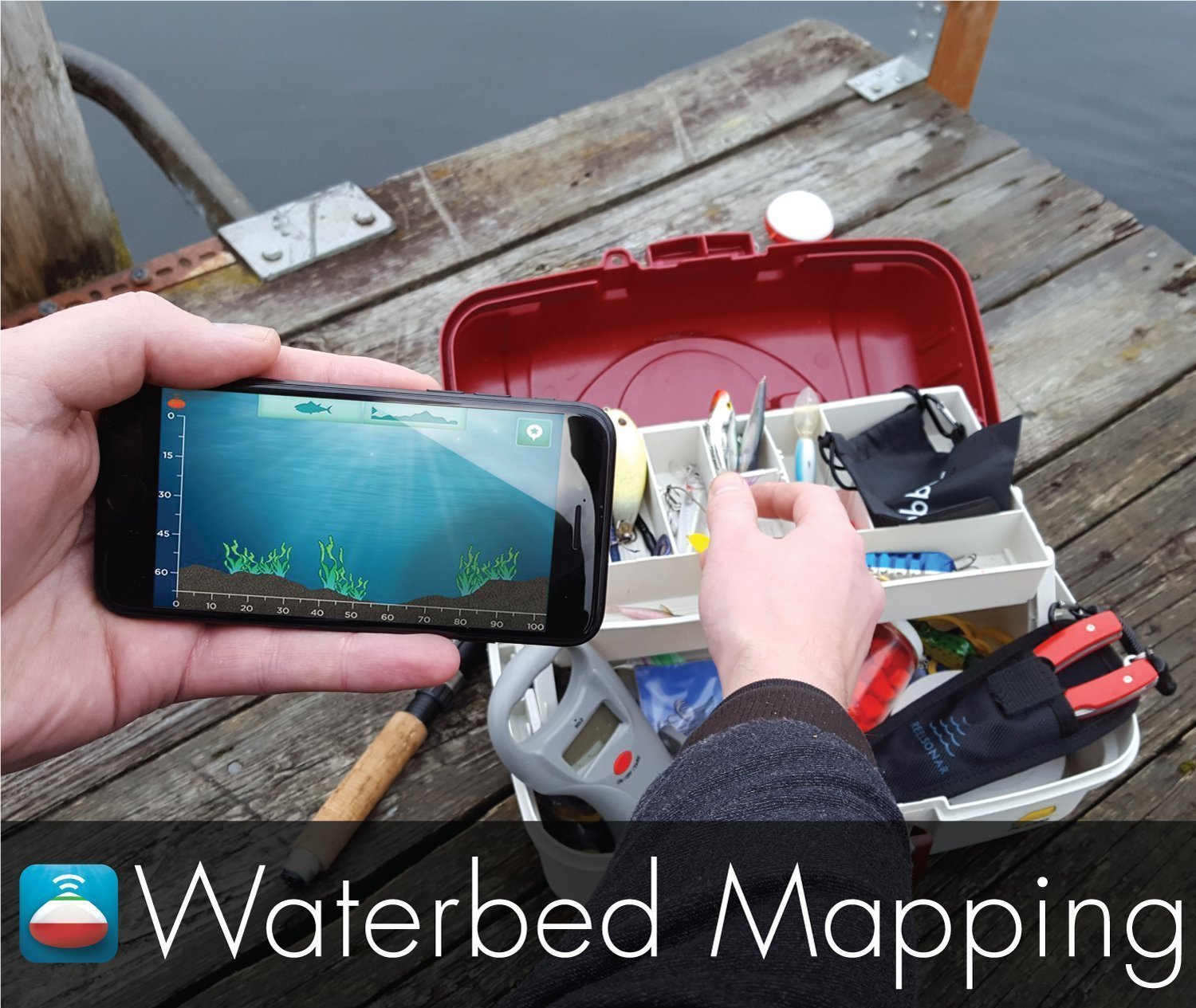 Portable Wireless Bluetooth Fish Finder - iBobber Underwater Sonar with 135ft Depth Range, 10+ Hours Battery Life, Compatible with iOS & Android (App & Smartwatch) - Ideal for Kayak Fishing, Ice Fishing & Boat Angling