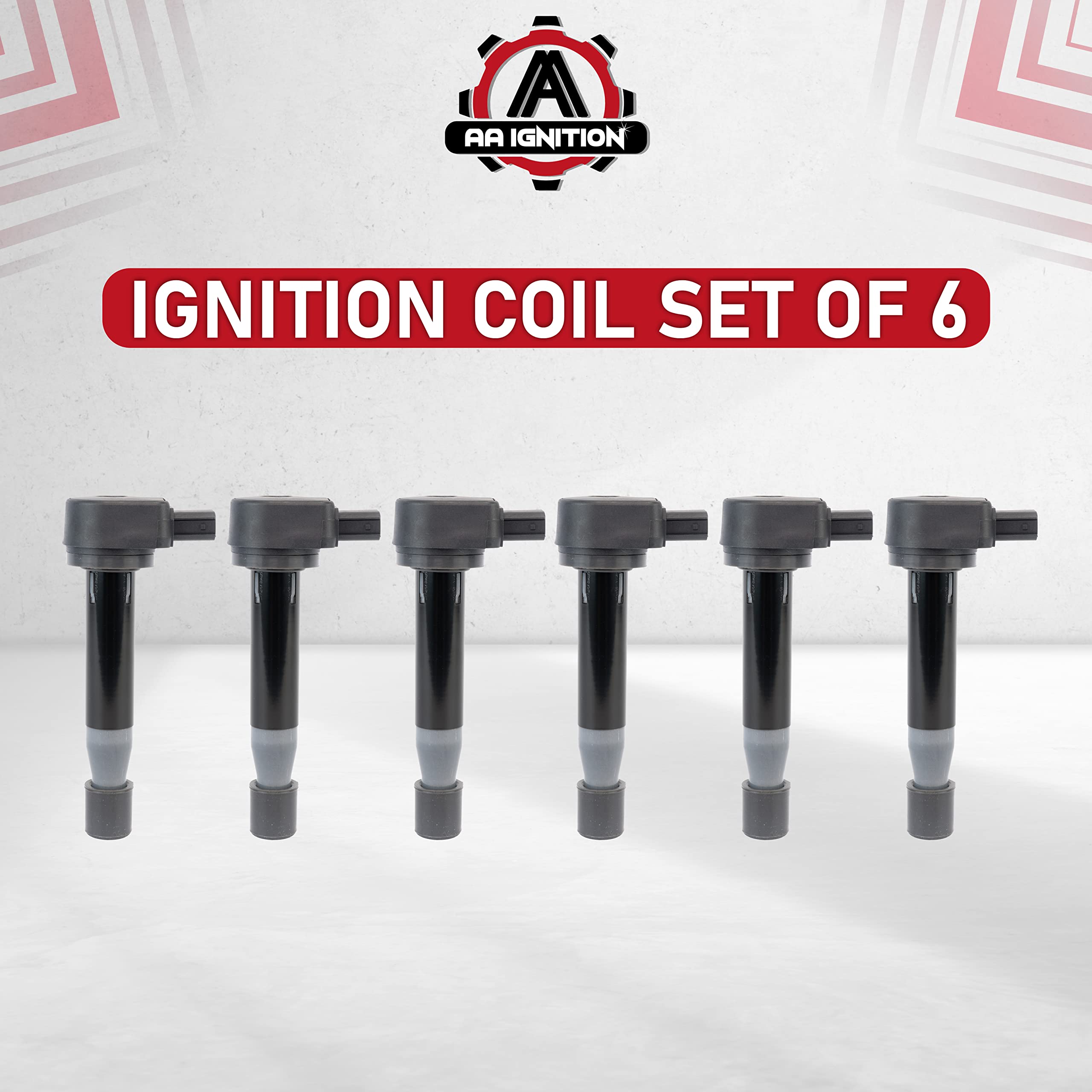 6-Piece Ignition Coil Pack Set - Compatible with Honda Accord V6, Acura TL 3.2 V6 (1999-2008), CL/RL (2005-2011), Odyssey (1999-2010) & Saturn Vehicles - Replaces OEM 610-58547B, 30520-RCA-A02 - Perfect for Engine Performance & Smooth Driving Experience