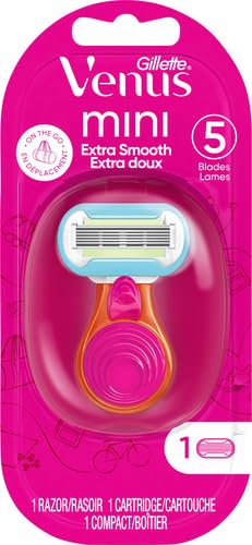 Gillette Venus Extra Smooth Women's Razor with Travel Case - Pack of 2 (Handle + 1 Blade Refill) | Portable Shaving Solution for Travel, Gym & On-The-Go Smoothness | Perfect for Your Travel Toiletries Kit