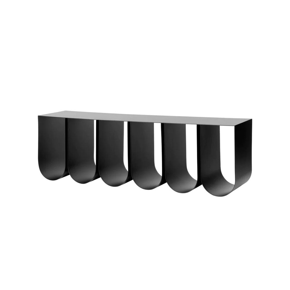 KRISTINA DAM STUDIO Curved Wall Shelf - Modern Black Floating Shelf for Living Room, Bedroom, or Office Decor - Stylish Storage & Display Solution for Books, Plants & Home Accessories