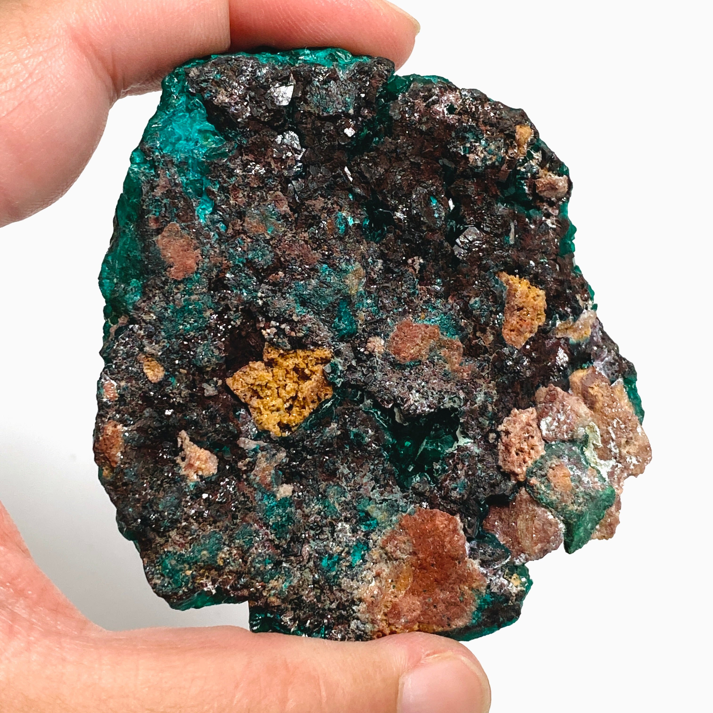 Natural Dioptase and Malachite Crystal Specimen from Congo CR3743 - Rare Mineral Collection for Healing, Meditation & Home Decor