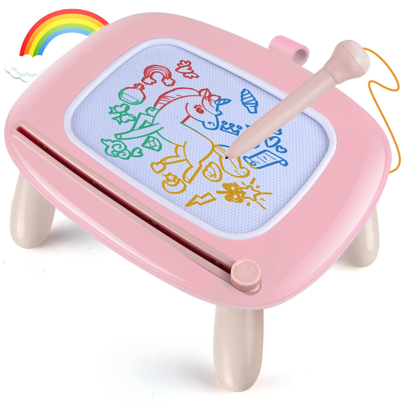 Magnetic Drawing Board for Toddlers 1-3 Years - Erasable Doodle Toy for Girls - Perfect Gift & Learning Tool for Home & Travel