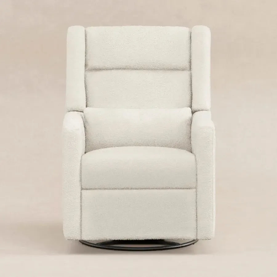 Babyletto Kiwi Plus Electronic Glider & Recliner with Adjustable Headrest - Ivory Boucle Fabric - Nursery Glider Chair for Breastfeeding, Rocking Baby to Sleep & Relaxing