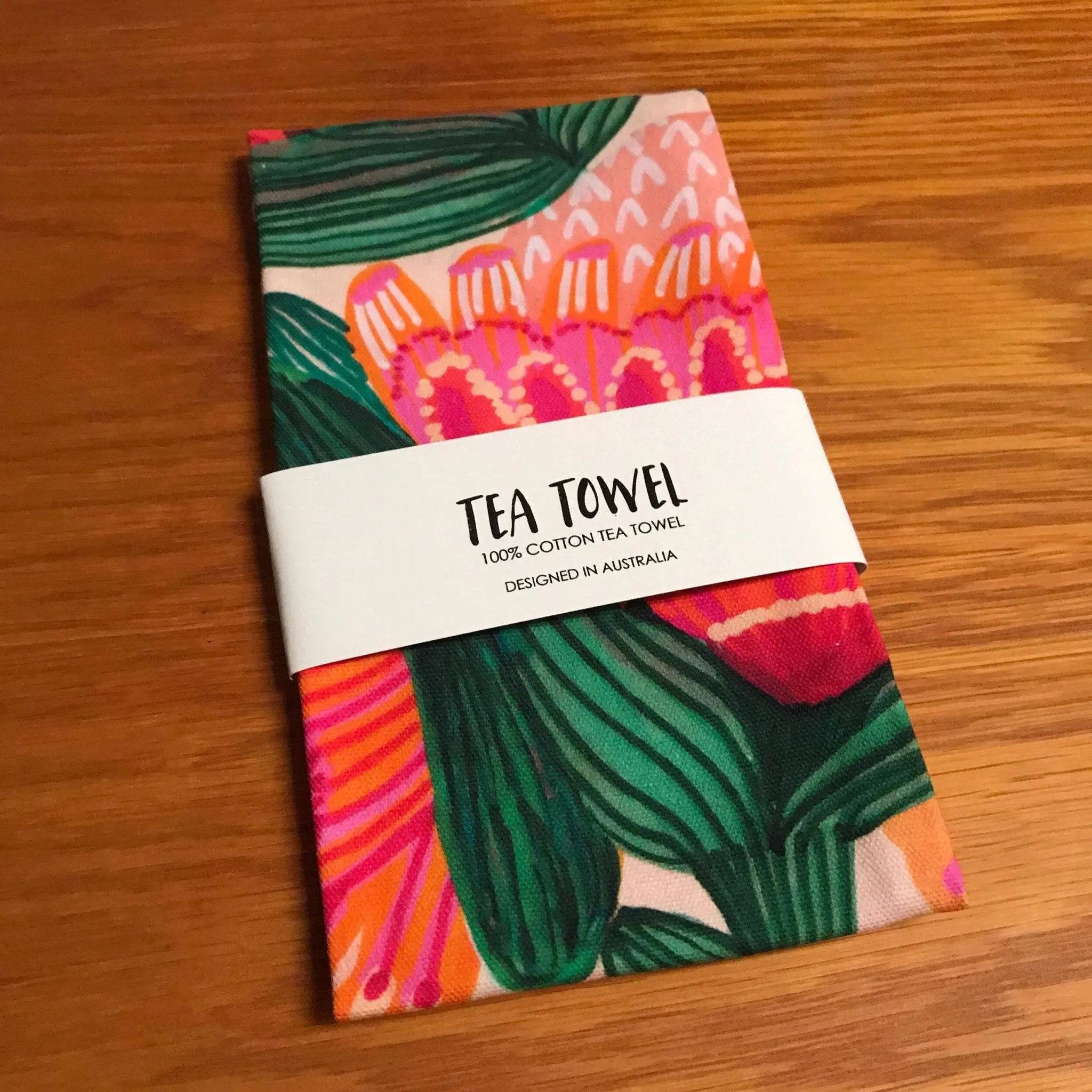 Premium Desert Flowers Printed Tea Towels - Absorbent & Durable Cotton Kitchen Towels for Dish Drying, Hand Wiping & Home Decor