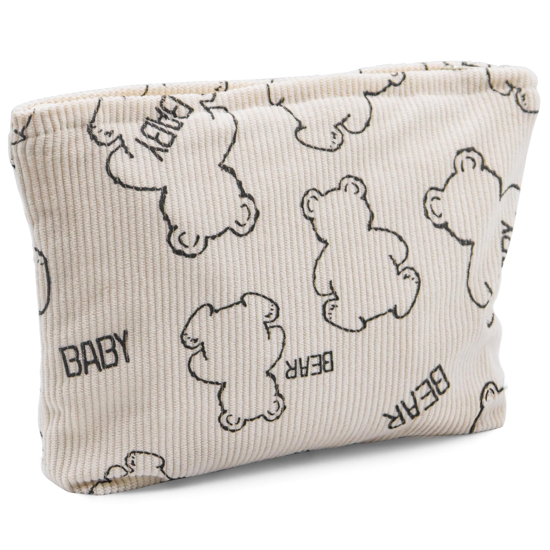 Huyerdo Cute Bear Makeup Bag - Large Capacity Aesthetic Cosmetic Organizer with Zipper - Travel Toiletry Pouch for Women & Girls - Perfect for Travel, Gym, and Daily Beauty Storage (Bear Design)