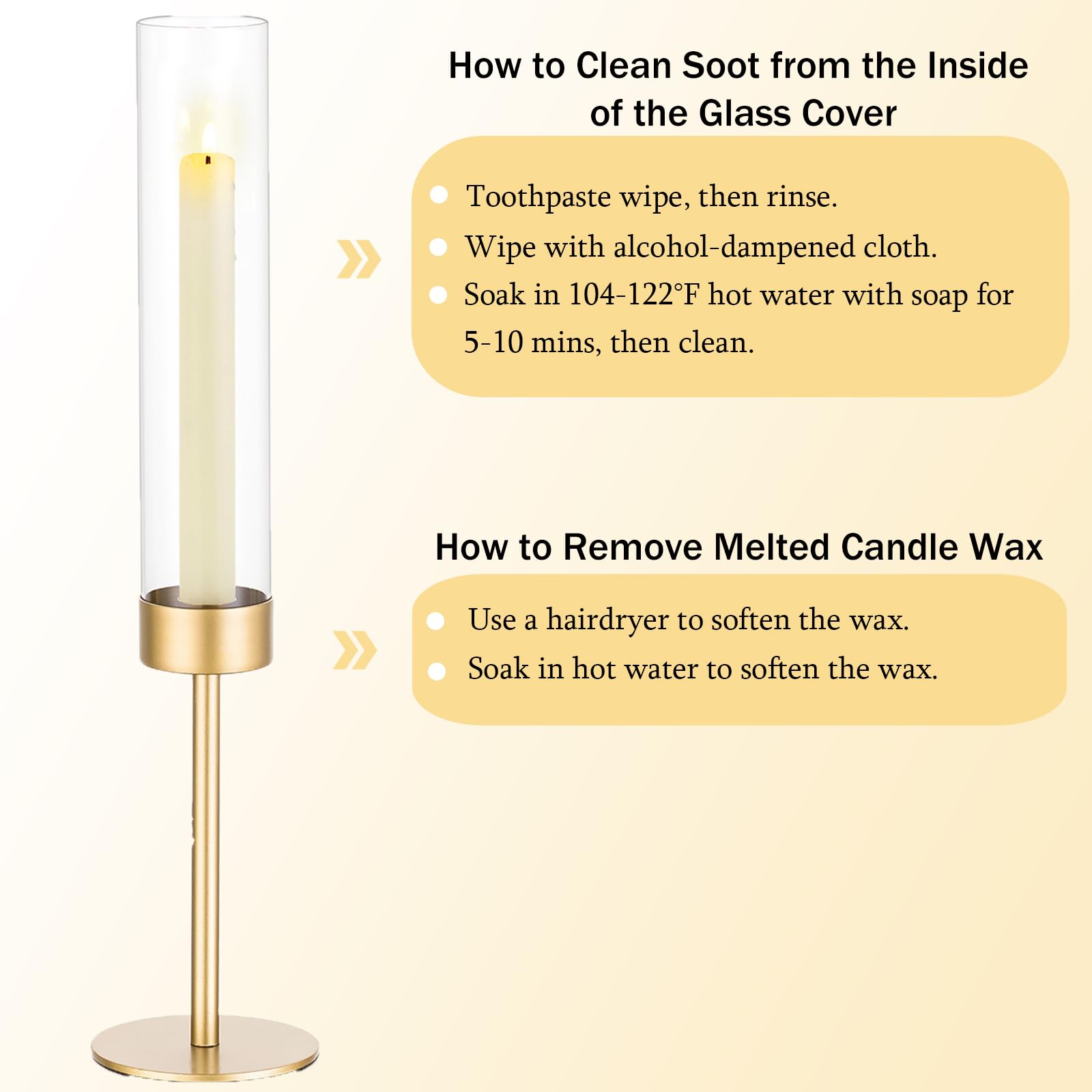 18-Piece Gold Glass Hurricane Candle Holders - Tall Clear Cylinder Taper Candle Holders Bulk Set for Wedding Centerpiece, Party Decor, Christmas & Home Decoration - Perfect for Dining Table, Fireplace Mantel, and Holiday Displays