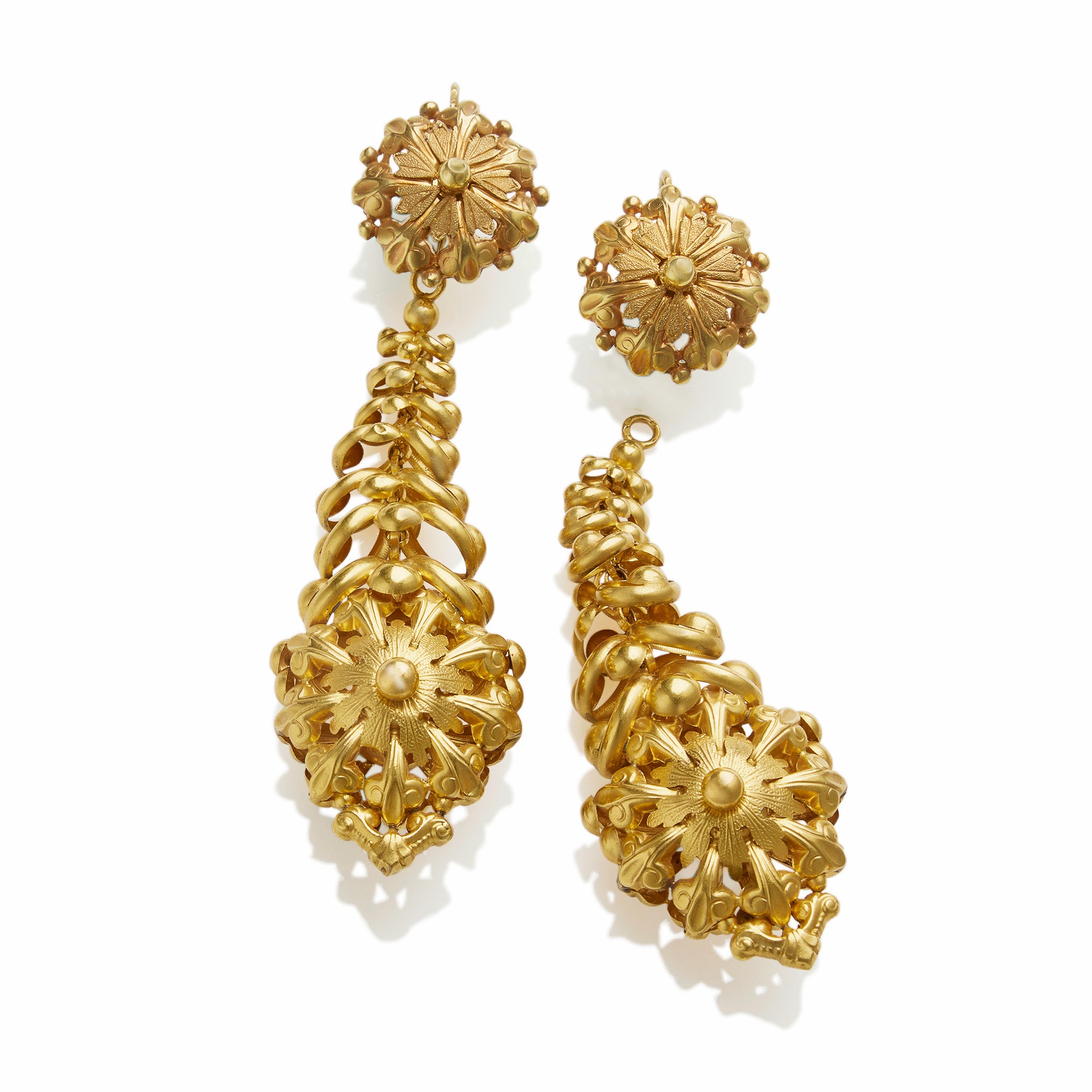 Vintage French Milano Long Drop Pendant Earrings - Elegant Dangling Jewelry for Women, Perfect for Weddings, Parties & Evening Events