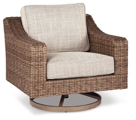Beachcroft Swivel Lounge Chair - 360° Rotating Patio Furniture with Adjustable Backrest - Perfect for Poolside, Backyard, and Outdoor Relaxation