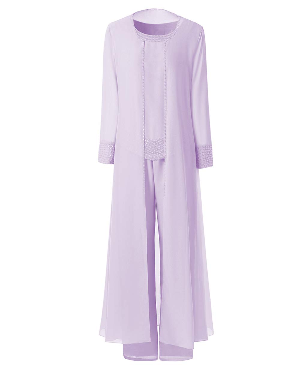 Elegant Beaded Chiffon 3-Piece Jumpsuit for Women - Mother of the Bride Pant Suit with Jacket | Formal Occasions, Weddings, Parties & Special Events