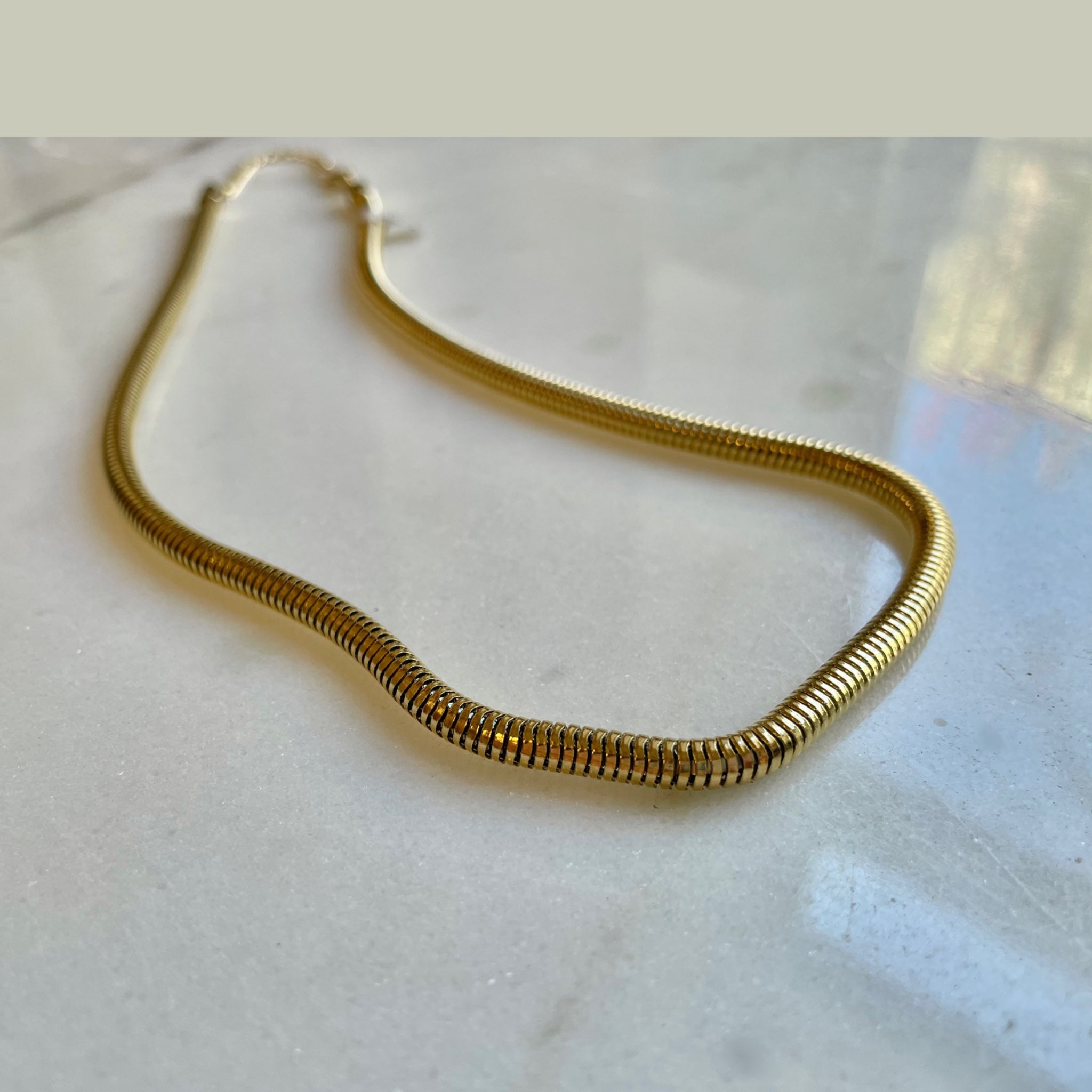 Elegant Round Snake Chain Necklace for Women - 18K Gold Plated Dainty Layering Jewelry - Perfect for Everyday Wear, Date Nights & Gifting
