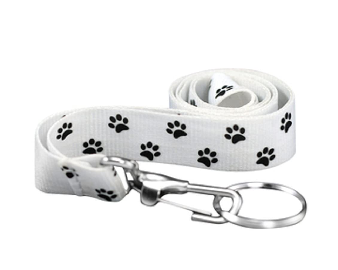 Black Paw Print Lanyard & Badge Holder - Durable Keychain for ID Cards, Keys, Work Badges | Perfect Gift for Pet Lovers, Animal Shelter Staff & Fundraising Events | Office, School, Hospital, Veterinary Use
