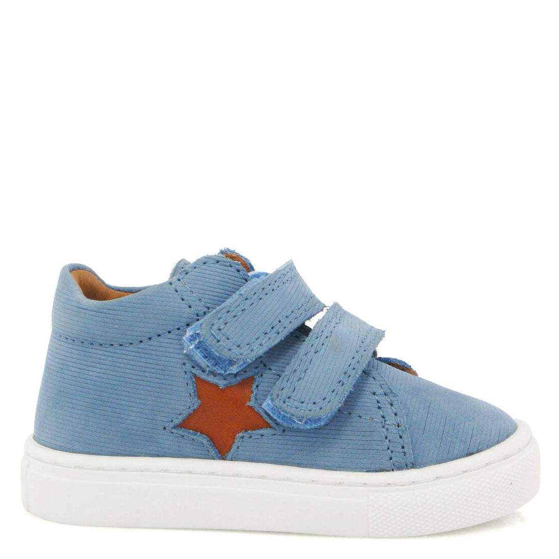 Atlanta Blue Nubuck Star Velcro Baby Sneakers - Soft Moccasin Style First Walkers for Boys & Girls | Perfect for Indoor Play, Outdoor Adventures & Special Occasions