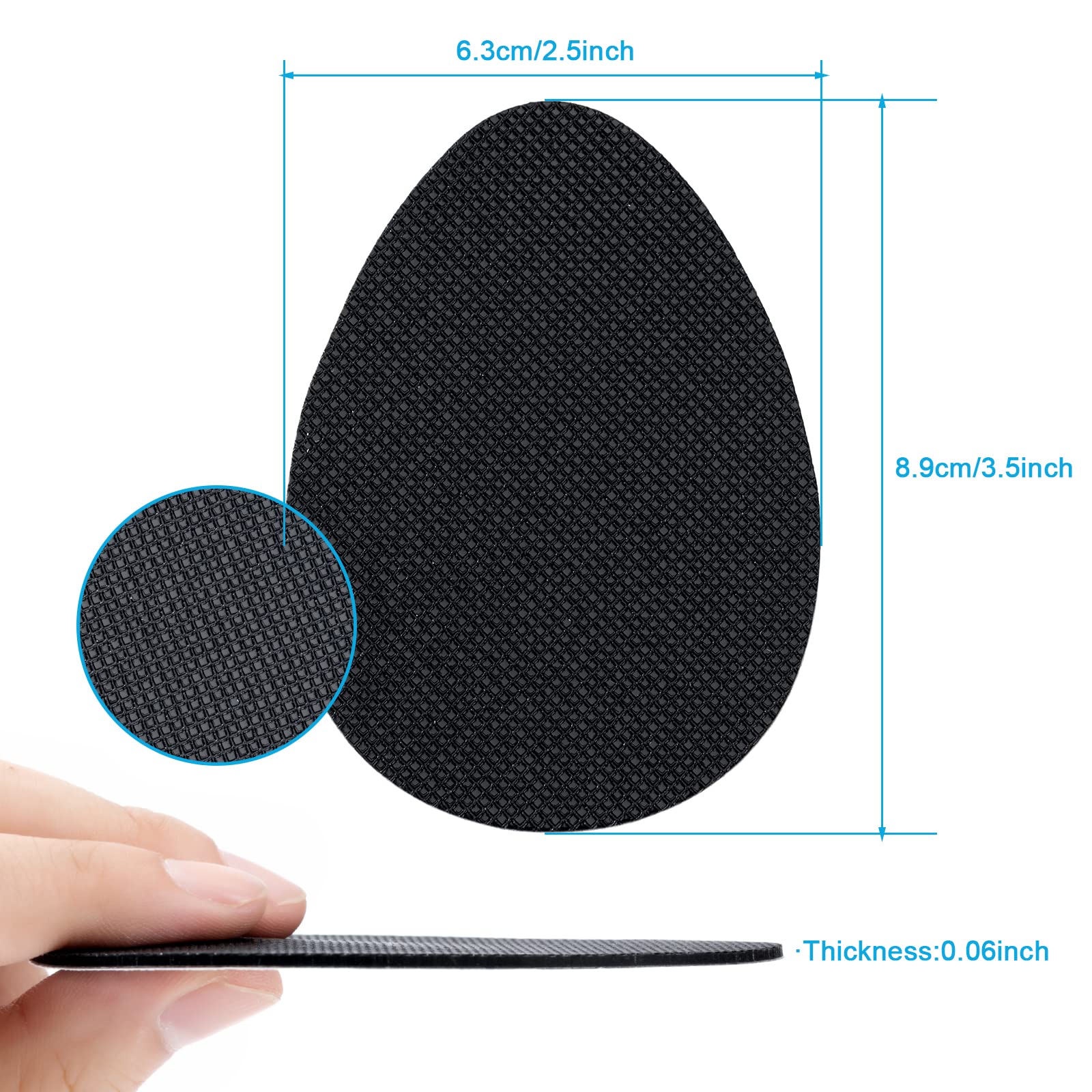 Non-Slip Shoe Pads for Women & Men - GADEBAO Self-Adhesive Anti-Slip Shoe Grips, Odorless Silicone Sole Protectors for High Heels & Dress Shoes (8 Pairs, Black) - Perfect for Work, Parties & Slippery Floors