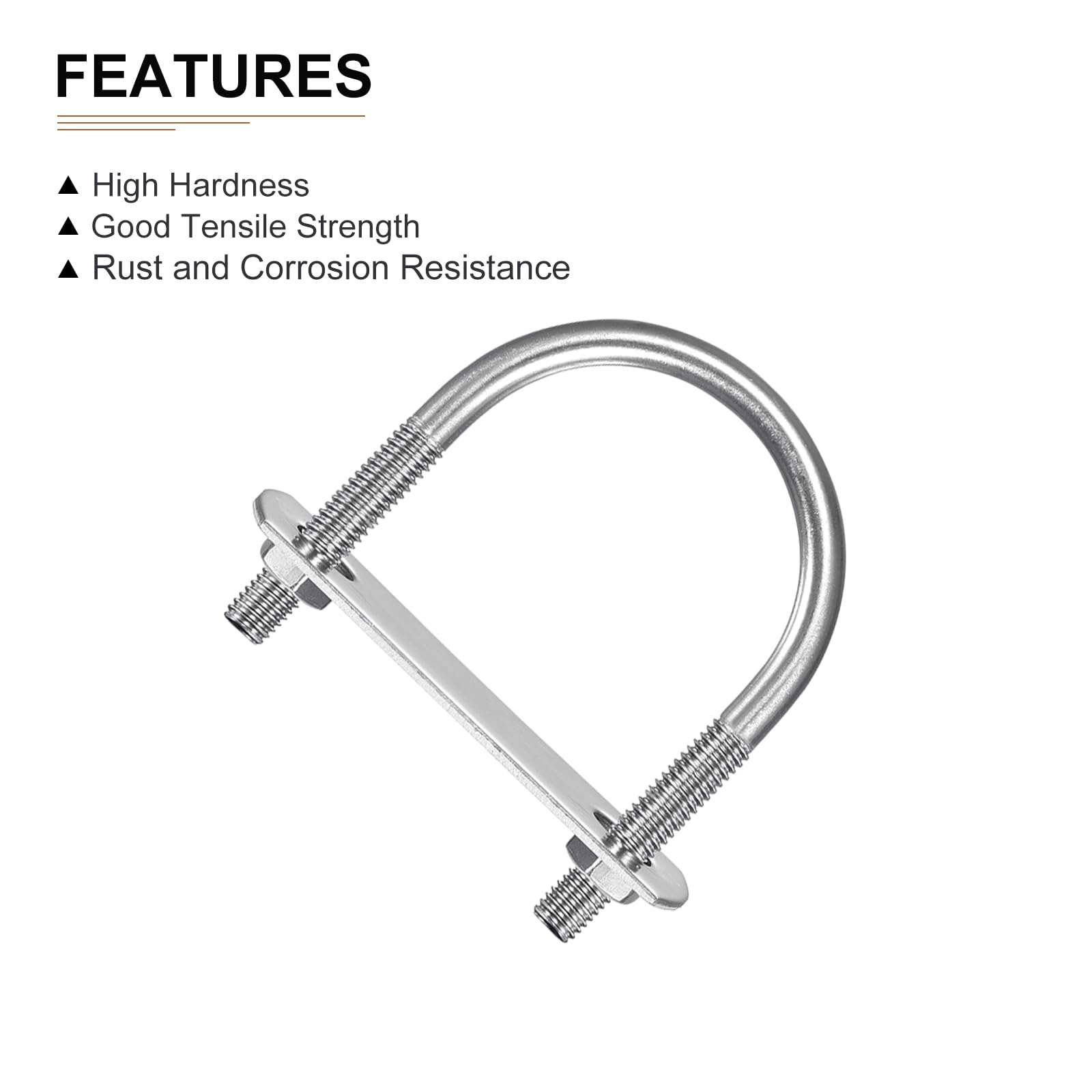 Stainless Steel U Bolts M6x38x58mm - 3 Pack for Trailer Pipe Repair