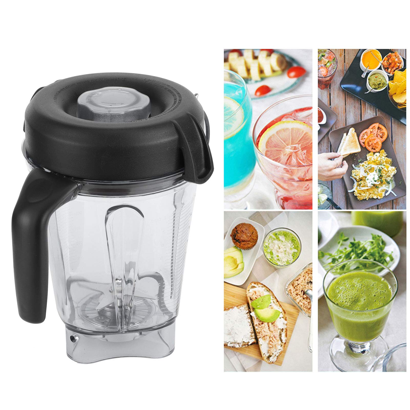 64oz Clear Blender Jar with Blade Lid - Replacement for Smoothies & Juicing