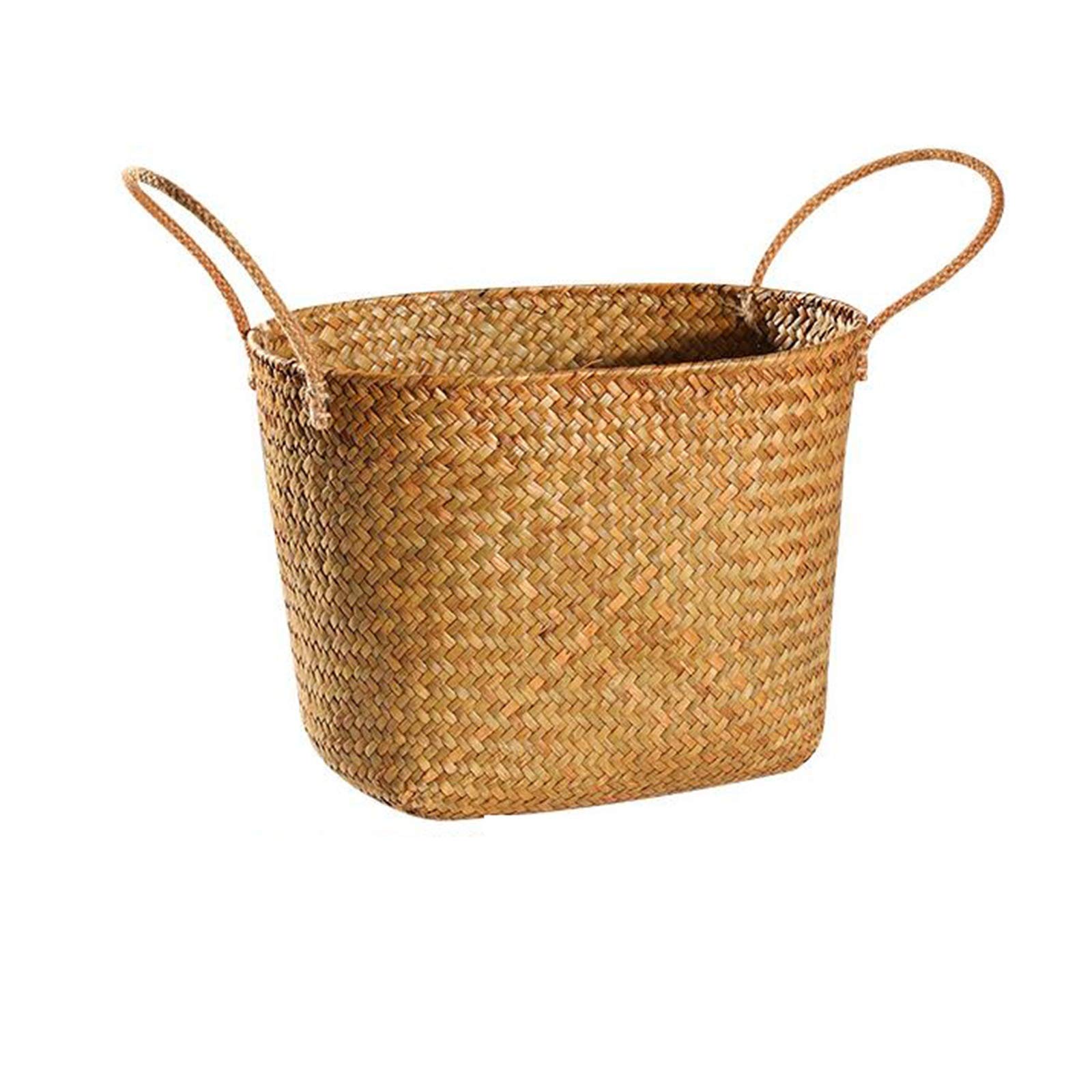 HOLPPO Rattan Bread Basket with Handles - Woven Storage Basket for Bread, Fruits & Home Decor - Perfect for Kitchen Counter, Dining Table & Picnic Serving (Size A)
