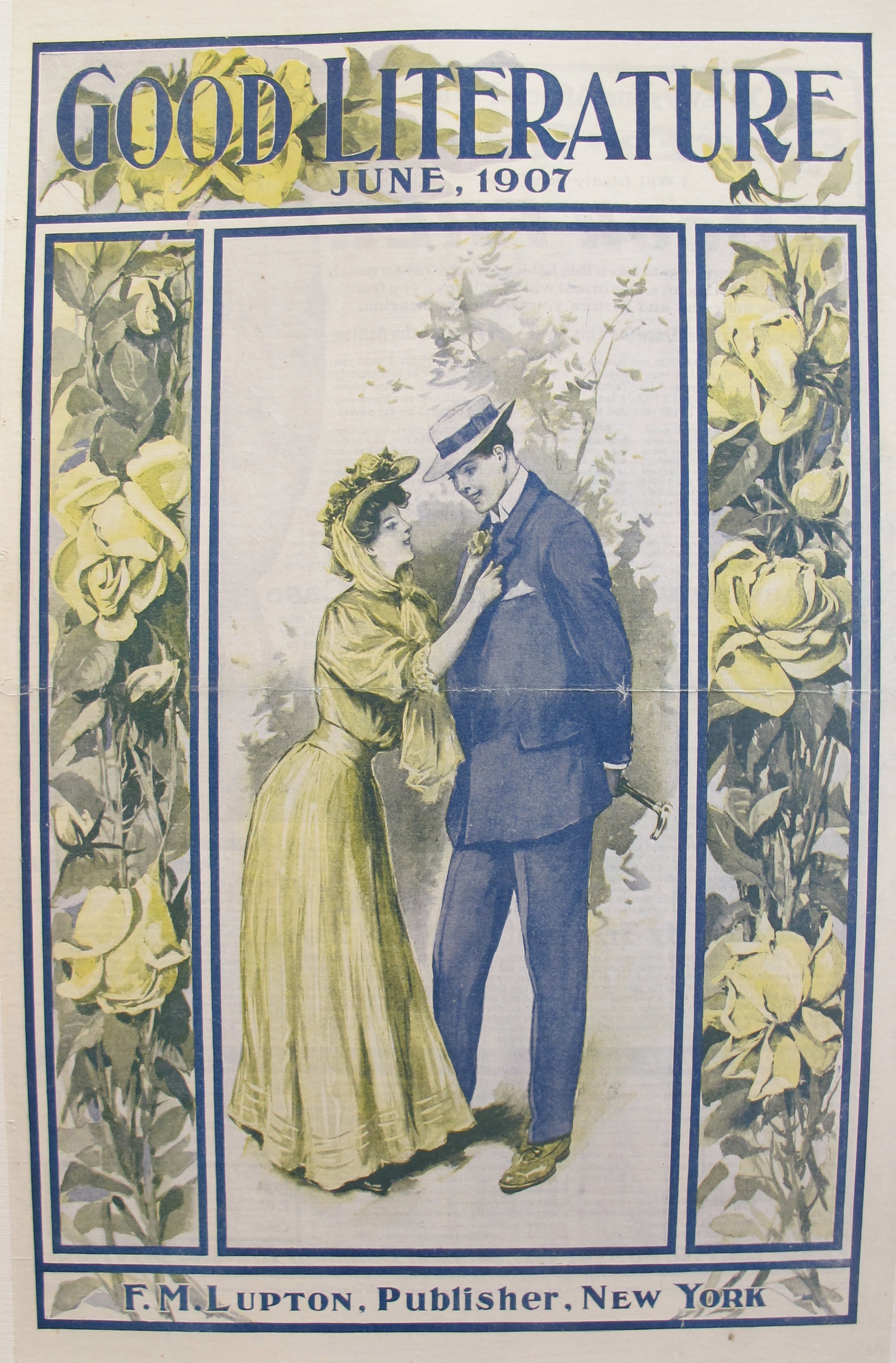 1907 Original Good Literature Magazine Cover by F.M. Lupton - Vintage Literary Art Print for Home Decor, Office Wall Art & Book Lover Gifts