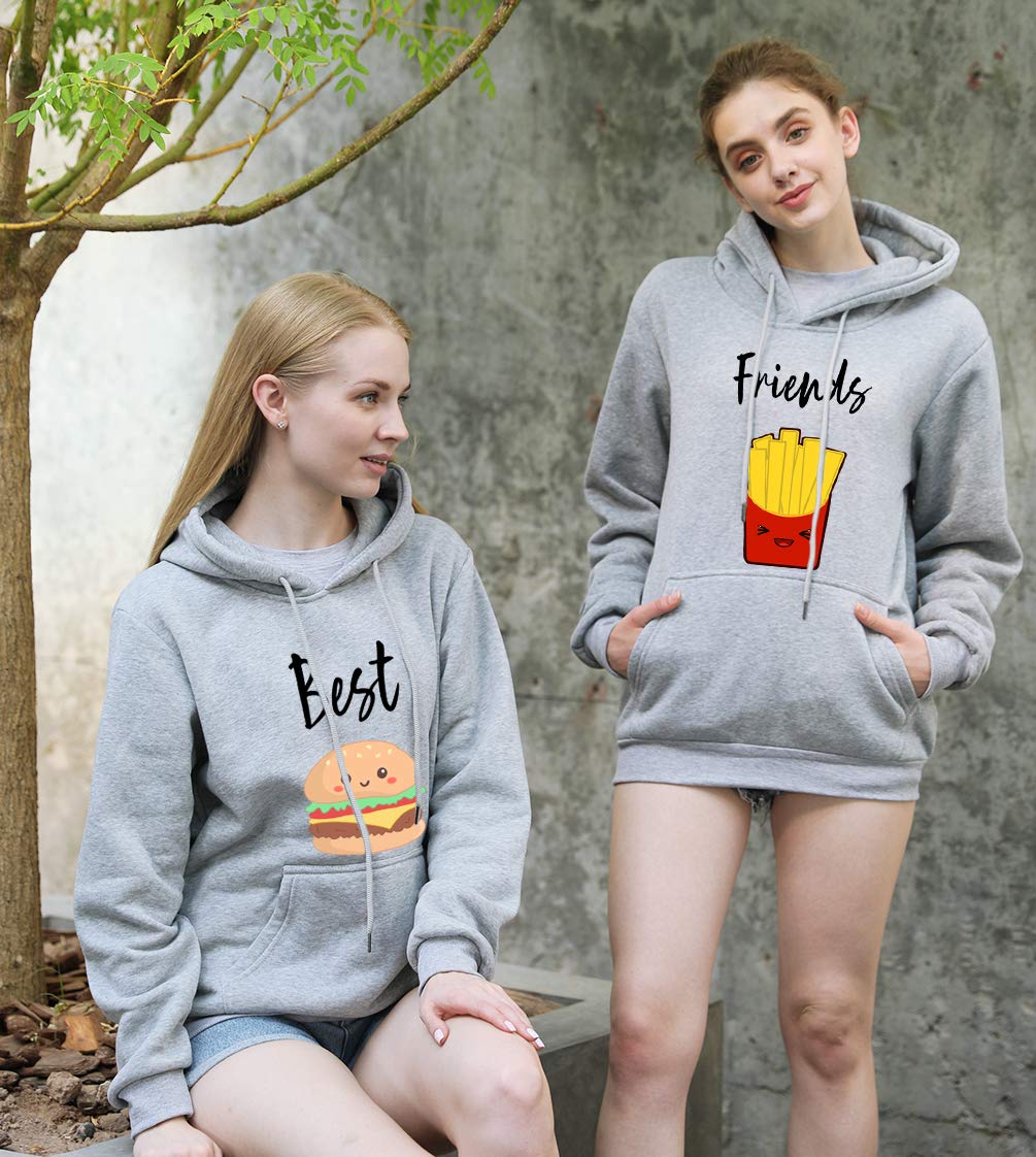 Best Friend Matching Hoodies for 2 - Cute BFF Pullover Sweatshirts for Teen Girls & Sisters, Perfect for Sleepovers, School, and Weekend Hangouts