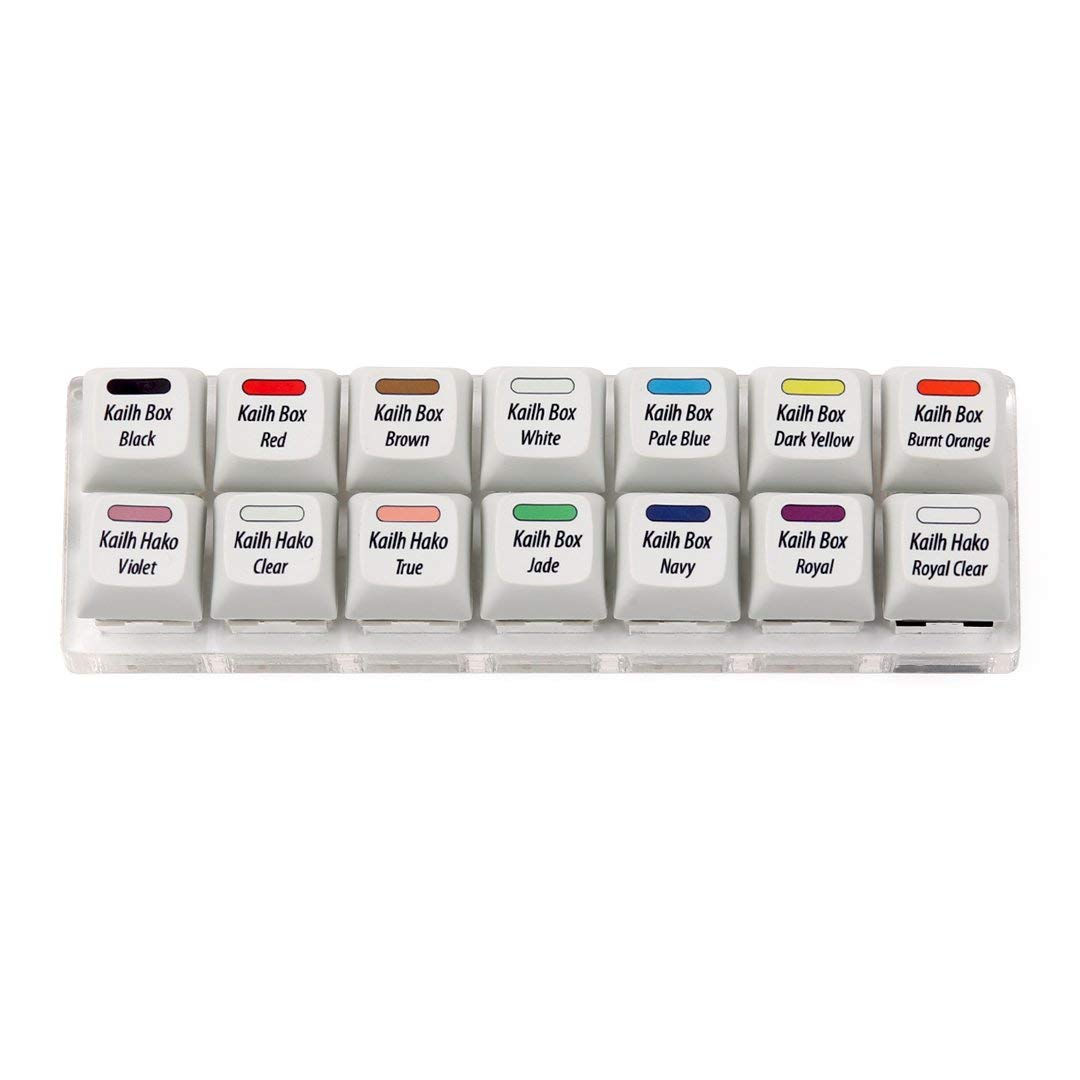 Max Keyboard Kailh Box Key Switch 14-Key Tester with Printed PBT Keycaps | Mechanical Keyboard Switch Sampler for Gaming & Typing | Includes Color-Coded Kailh Box Switches