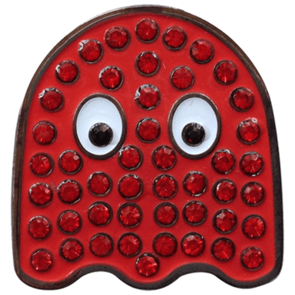 ReadyGOLF: Sparkling Crystal Arcade Red Ghost Ball Marker - Perfect for Golf Course, Mini Golf & Putting Practice