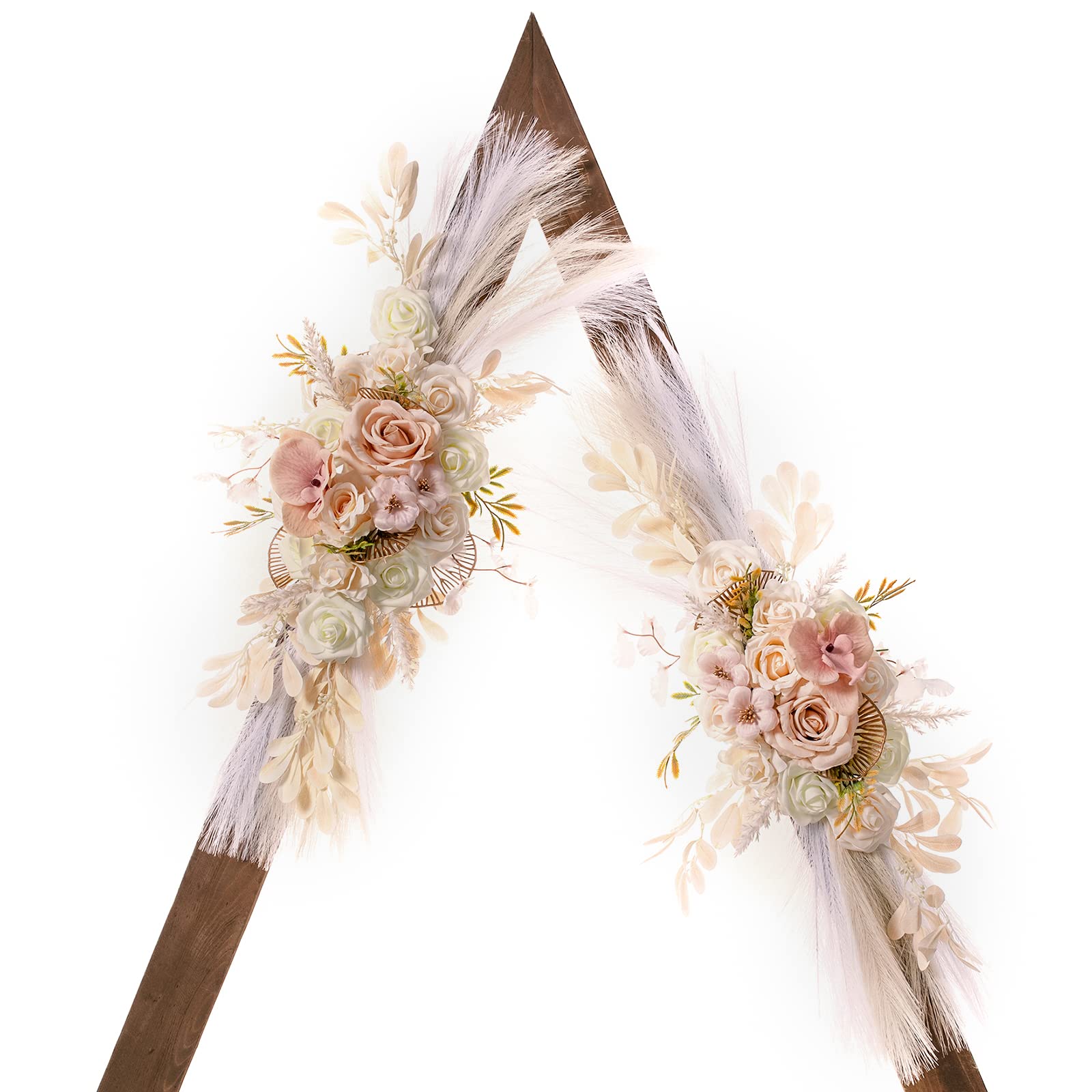 Lisuun Wedding Arch Flowers - Pack of 2 | Artificial Floral Decor for Boho Wedding Ceremonies, Home & Garden Decoration | Perfect for Aisle, Backdrop & Venue Decor