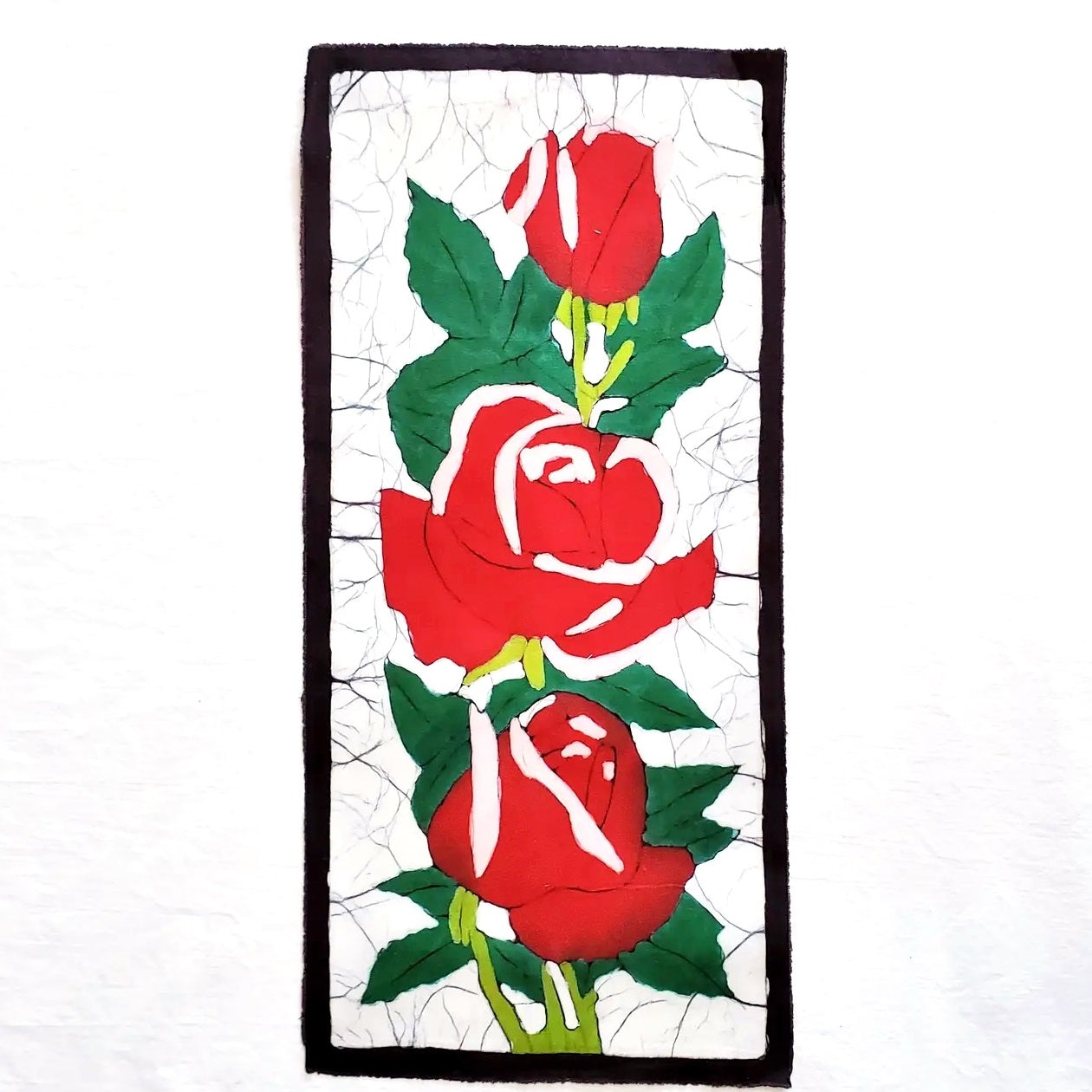 Handmade Batik Mini Tapestry with Rose Design - Bohemian Wall Hanging Decor for Bedroom, Living Room & Dorm