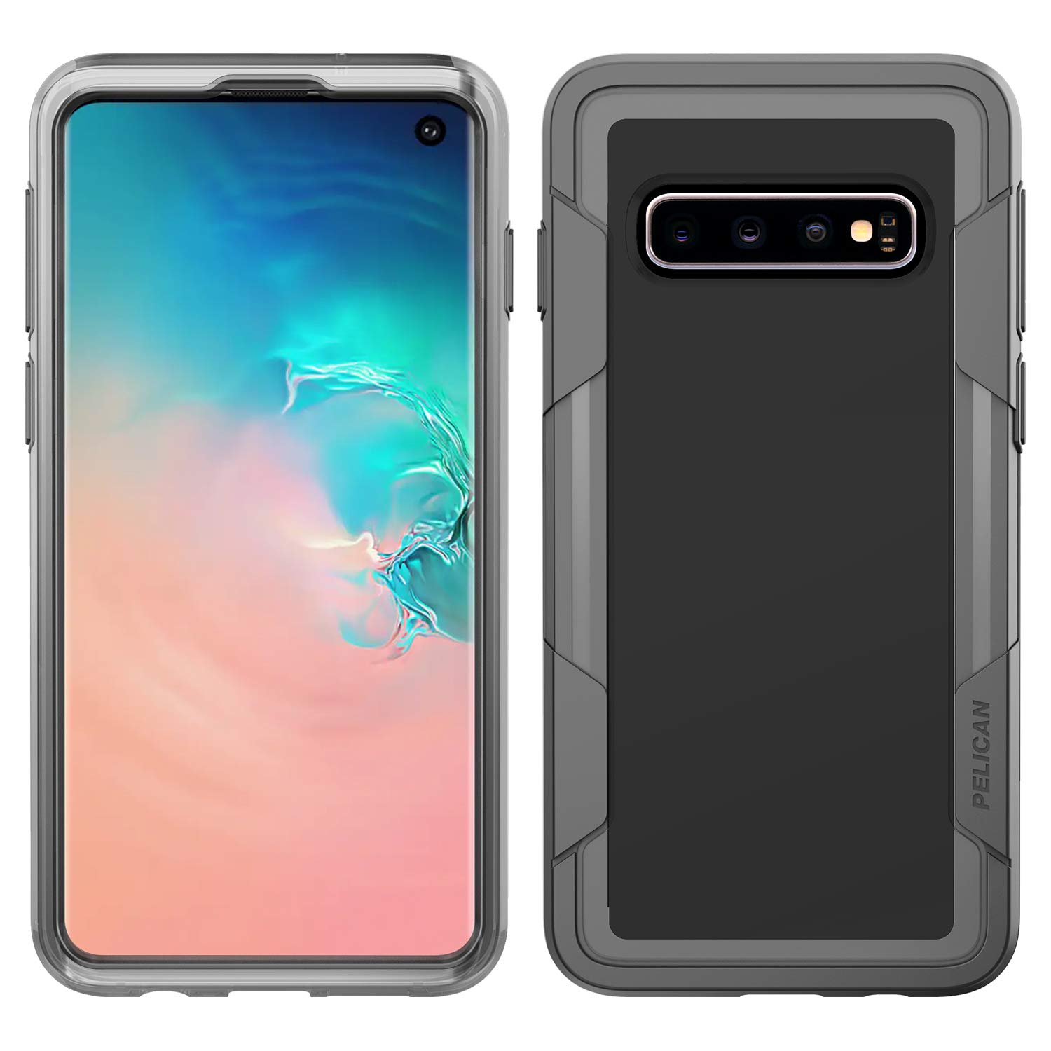 Pelican Voyager Clear/Grey Protective Case for Samsung Galaxy S10 - Shockproof & Slim Design for Everyday Use, Travel & Outdoor Activities