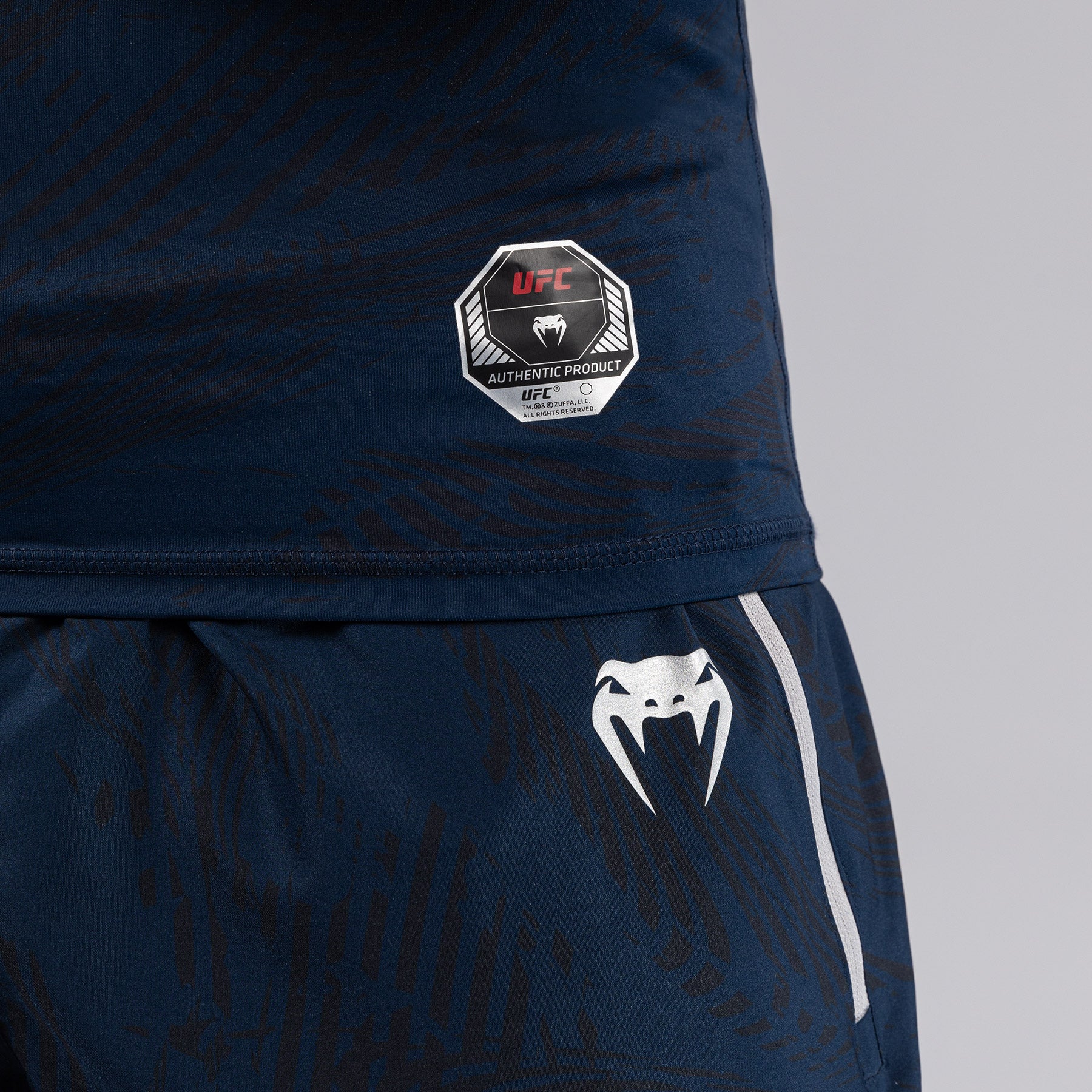 Venum UFC Fusion Fight Week Men's Performance Short Sleeve Rashguard - Moisture-Wicking MMA Training Shirt (Oceanic Blue) for MMA, BJJ, Grappling & Fitness Workouts