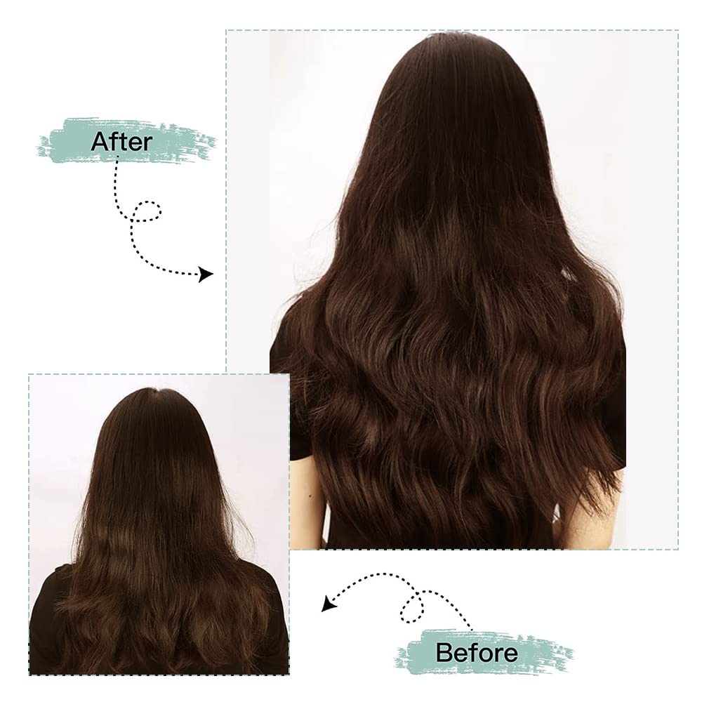 Brazilian Virgin Human Hair Clip in Extensions for Women - 8Pcs Straight Remy Hair with 18 Clips & Double Lace Weft (120g, 24inch, #4 Chocolate Brown) - Perfect for Daily Styling, Parties & Special Occasions