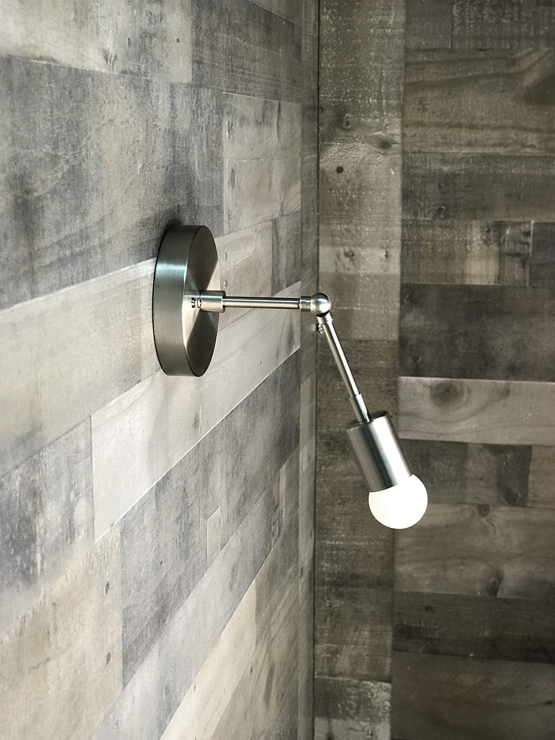 Adjustable Single Light Wall Sconce - Mid Century Modern Vanity Lighting for Bathroom & Bedroom - Industrial Contemporary Design with Dimmable Function