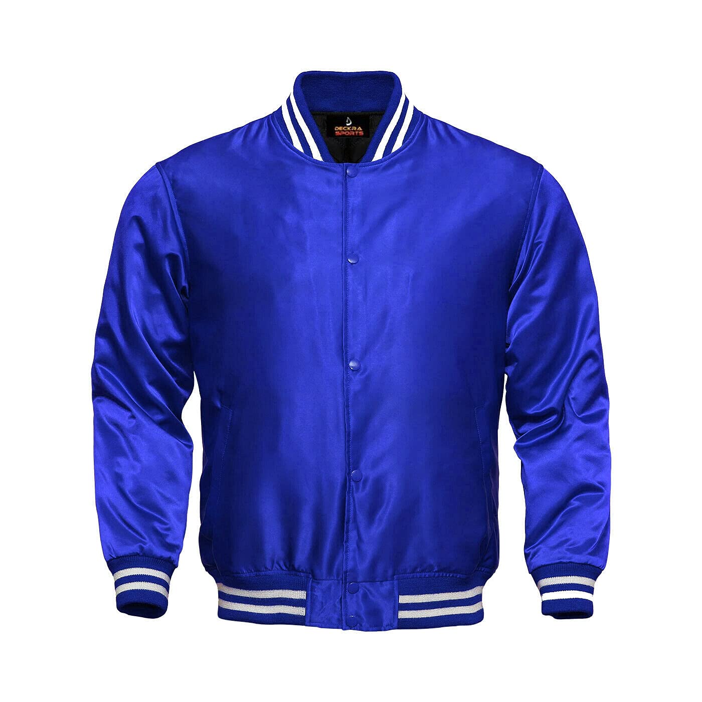 Men's Retro Satin Polyester Varsity Jacket - Casual Zip-Up Style for Everyday Wear and Outdoor Activities