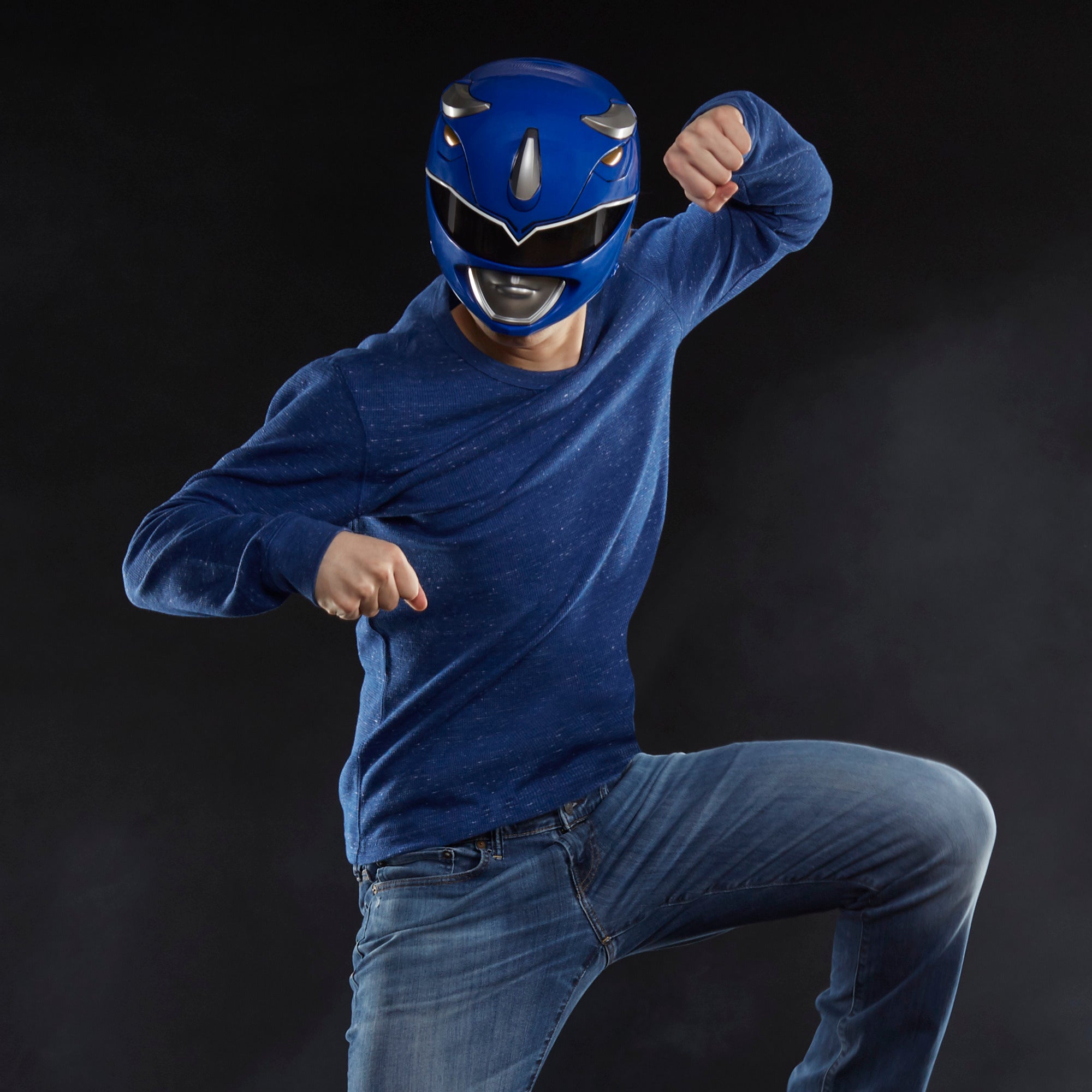 Power Rangers: Lightning Collection Mighty Morphin Blue Ranger Helmet - Premium Collectible Cosplay Helmet for Fans & Halloween Costume