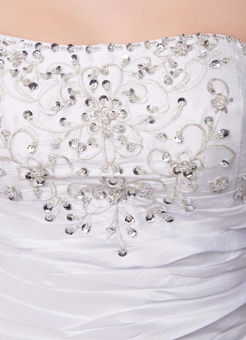 Elegant Strapless Silver Embroidered Taffeta Wedding Dress for Women – Perfect for Bridal Ceremonies, Evening Galas & Formal Events