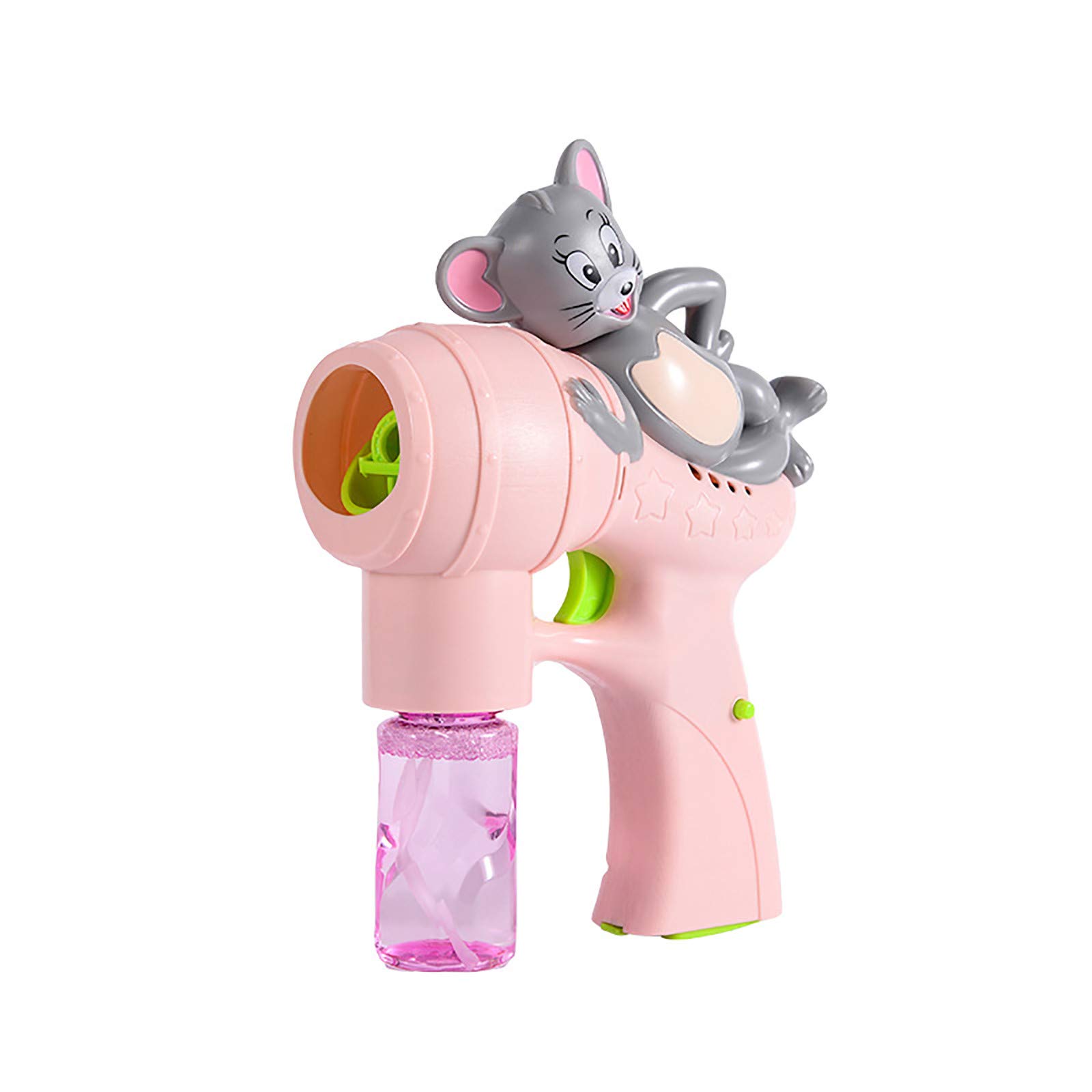 Boddenly Cute Automatic Bubble Blower Machine with Music & 100ml Bubble Solution - Pink Cartoon Bubble Maker for Adults, Kids Birthday Parties, Outdoor Events & Home Decor