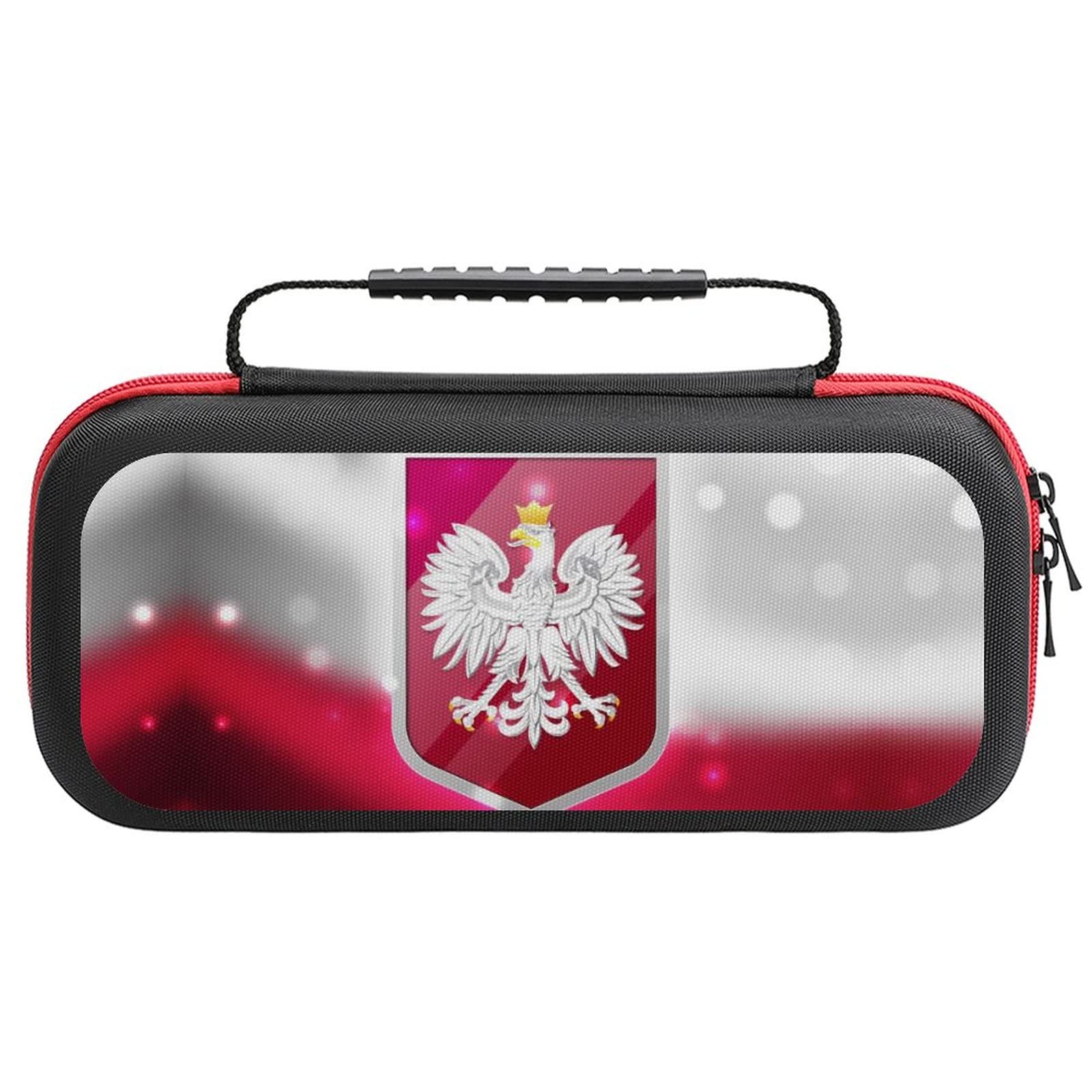 The Adventure Begins with Poland Coat of Arms Nintendo Switch Carrying Case